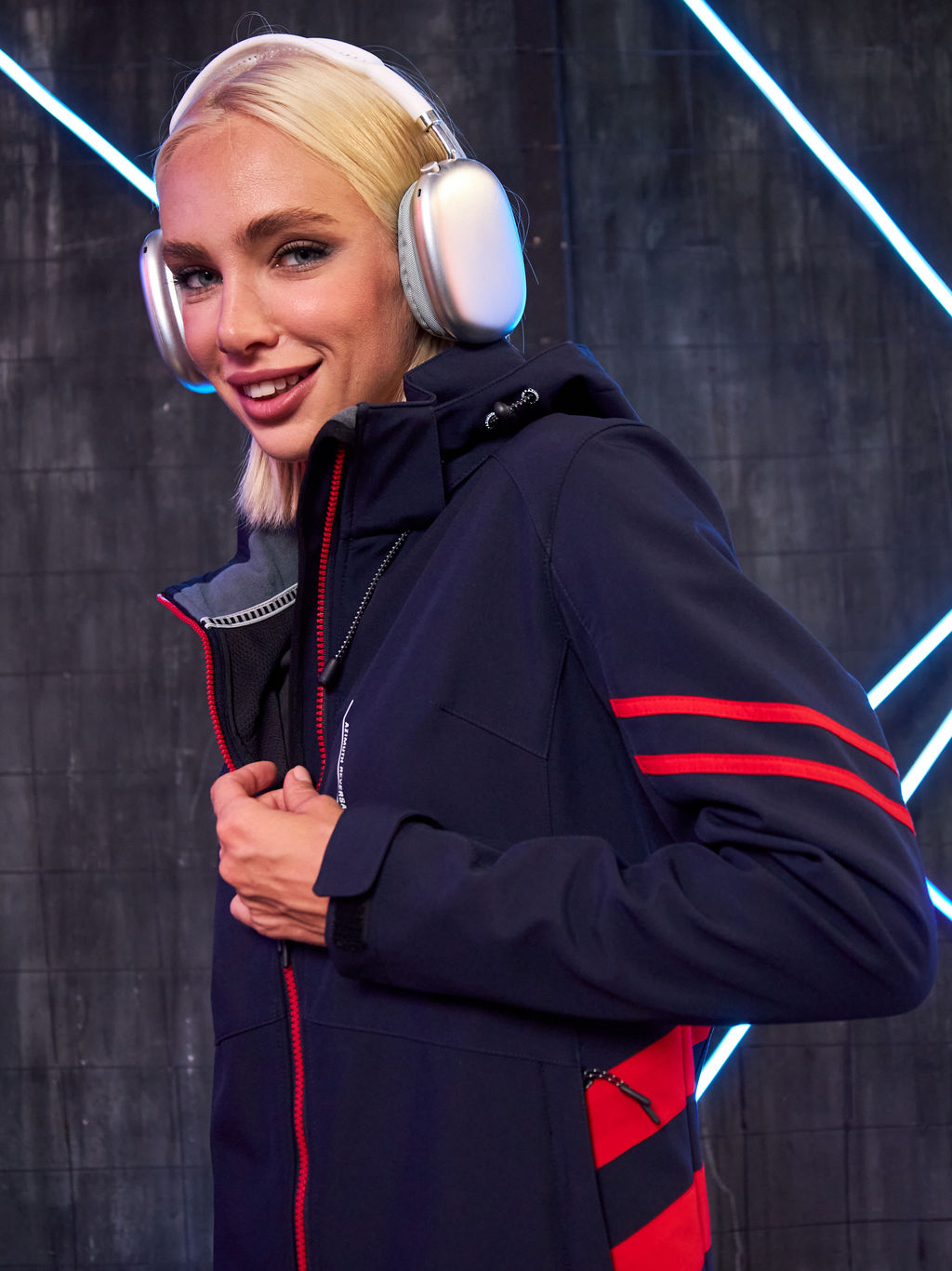 Женская мембранная куртка виндстоппер на флисе Azimuth Заря 124/23982_705 Темно-Синий  фото 5