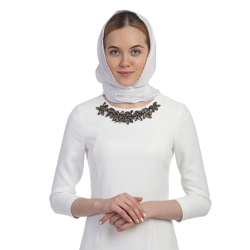 Косынка из вискозы с кружевом - Мастерская ПОКРОВ фото 2