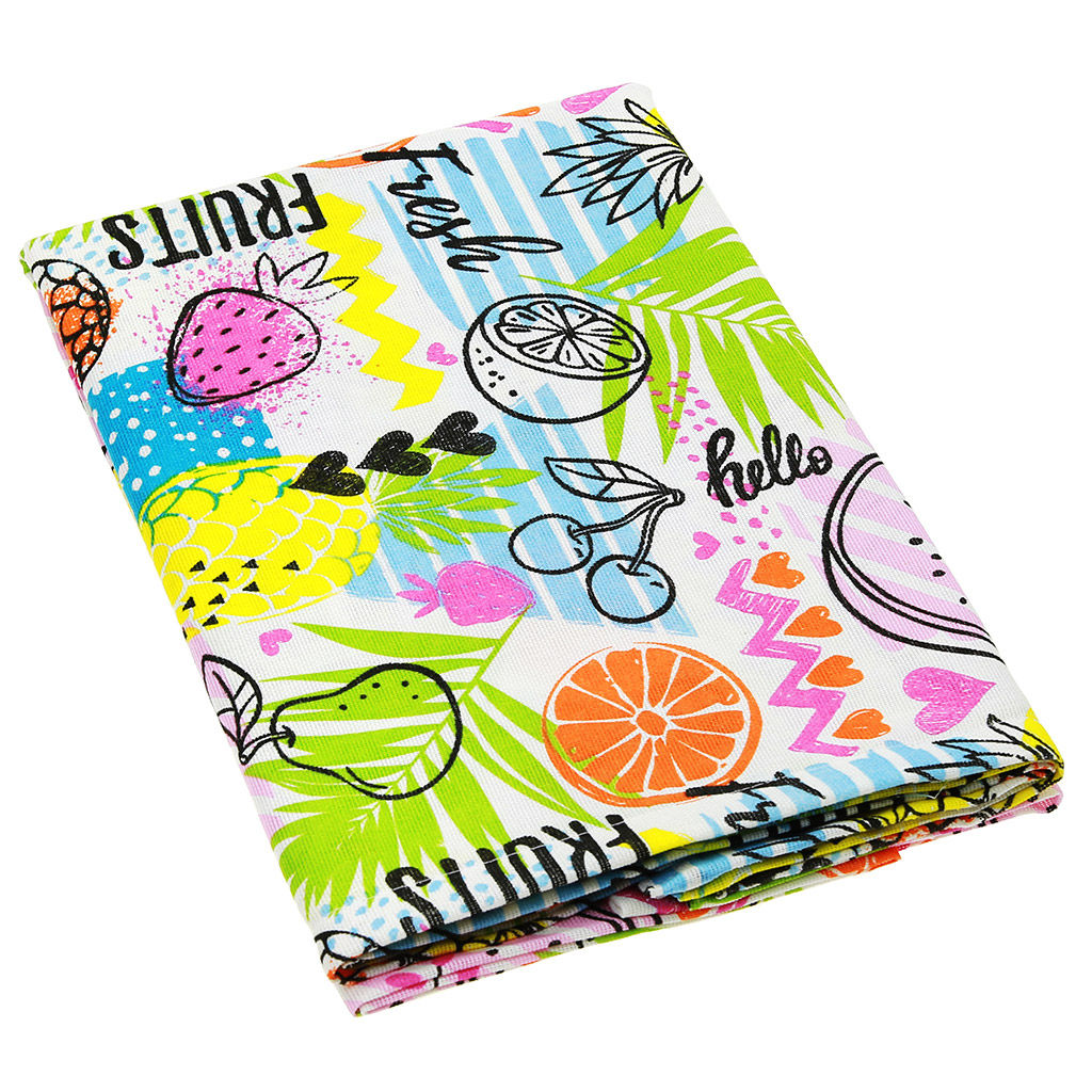 Скатерть 150х145см ФрешФут б/з, длина стола до 110см, на 4 персоны, рогожка (хлопок 100%) 171г/м2, упаковка классическая, пакет ПВХ 28х41см, Домашняя мода (Россия)  фото 4