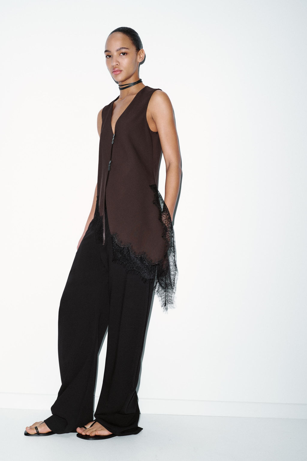 ASYMMETRIC LACE TOP - Zara фото 6