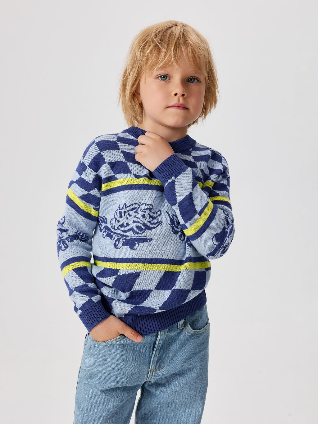 ACOOLA / Джемпер детский для мальчиков Dino сине-зеленый