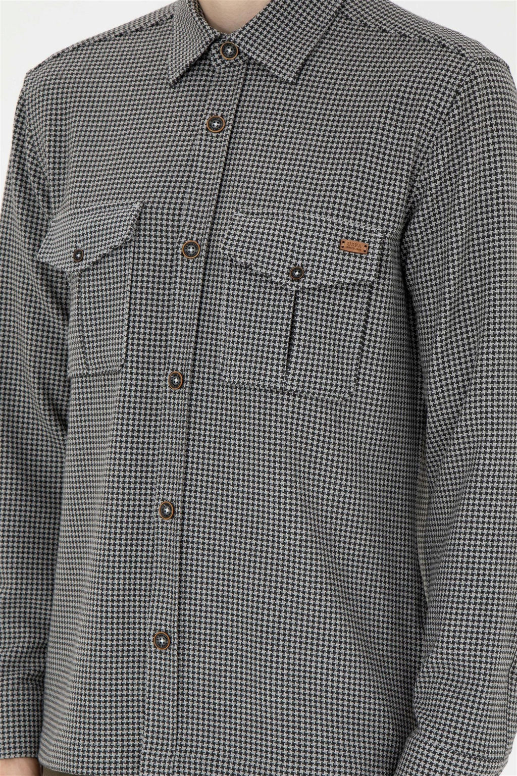 Мужская рубашка антрацитового цвета с длинным рукавом - U.s. polo assn фото 6