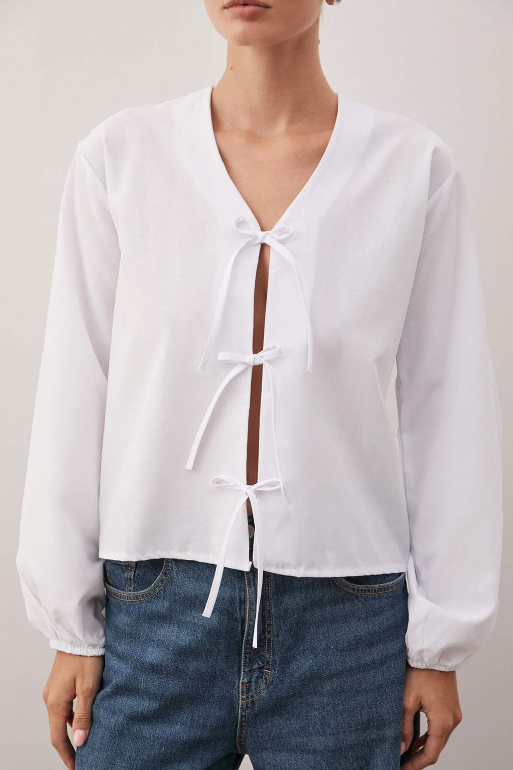 Beyaz Onden Baglamal? Dokuma Gomlek TEDSS24GO00001