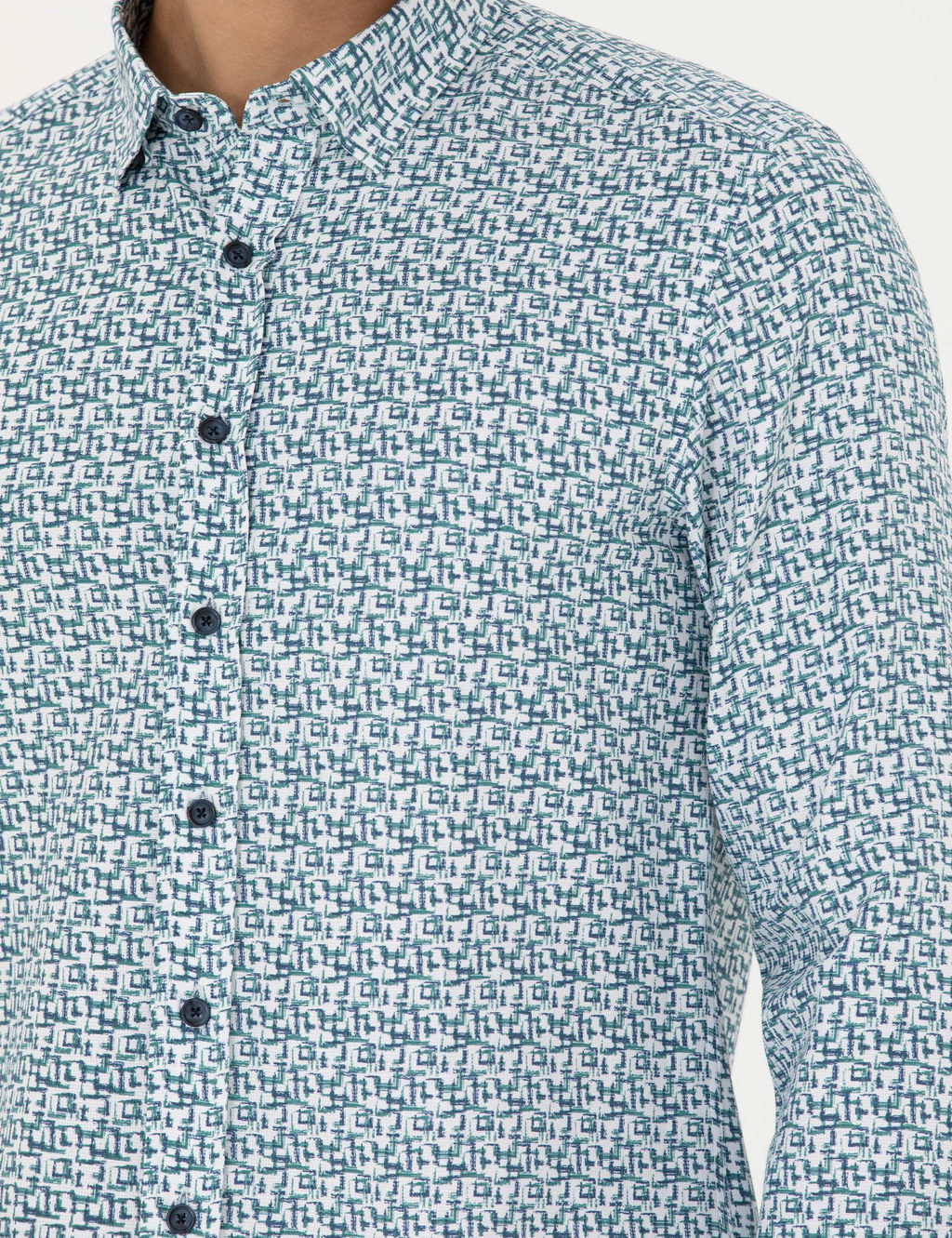 Рубашка Pierre Cardin Slim Fit светло-синяя с длинным рукавом