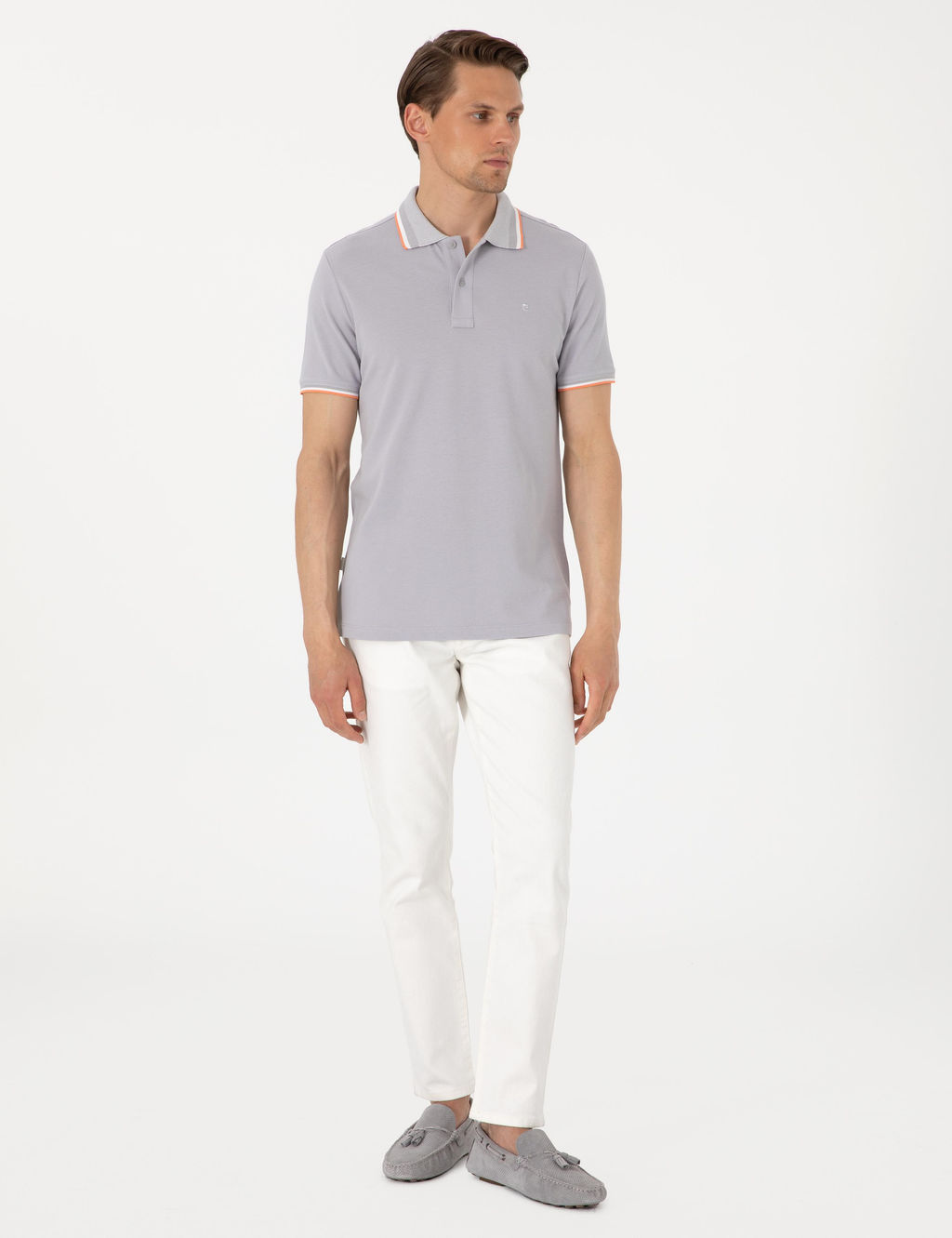 A__k Gri Slim Fit Polo Yaka Ti__rt - Pierre cardin фото 4