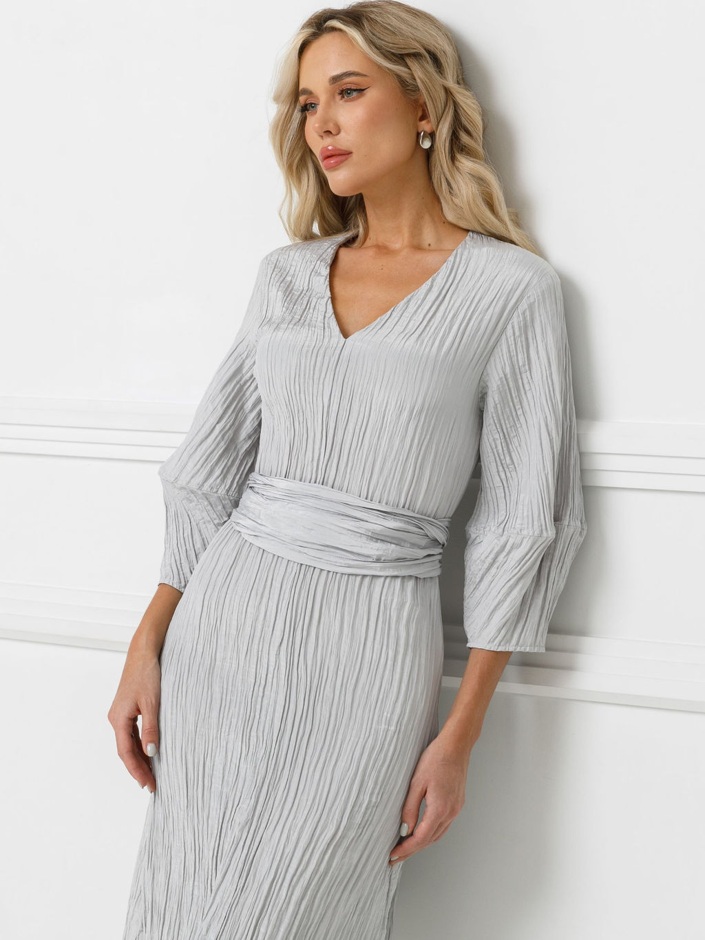 Платье из вискозы с эффектом креш