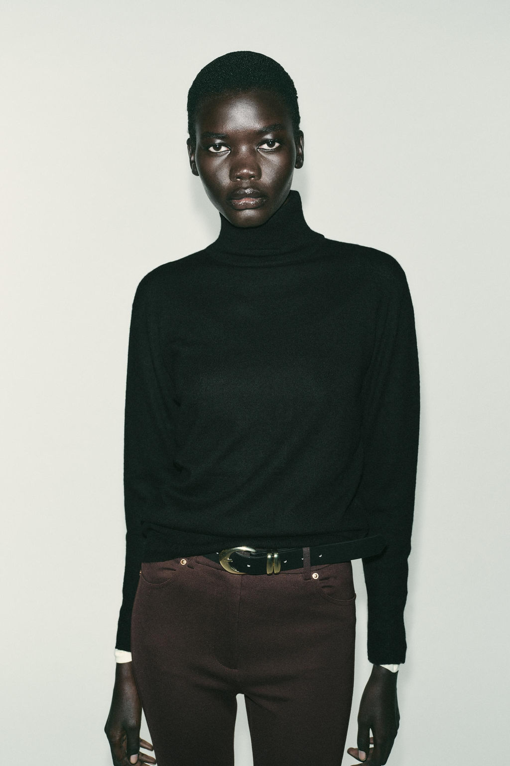 MID-WAIST BELTED JEGGINGS - Zara фото 2