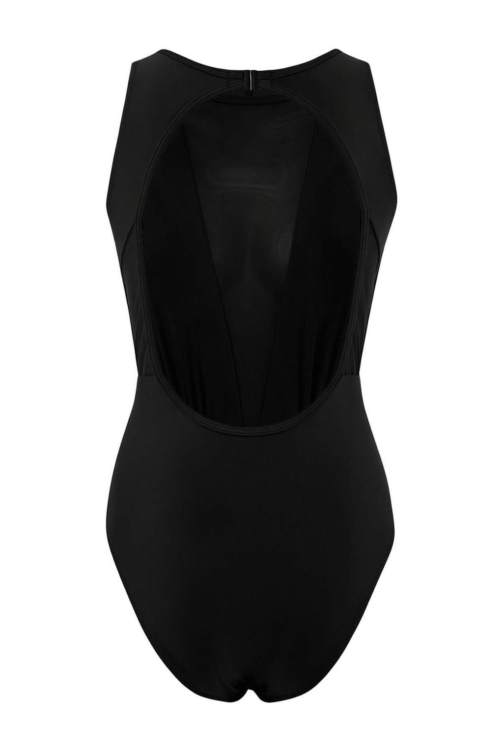 Siyah Halter Yaka Kapl? Mesh Detayl? Regular Mayo TBESS26MA00027 - Trendyolmilla фото 7