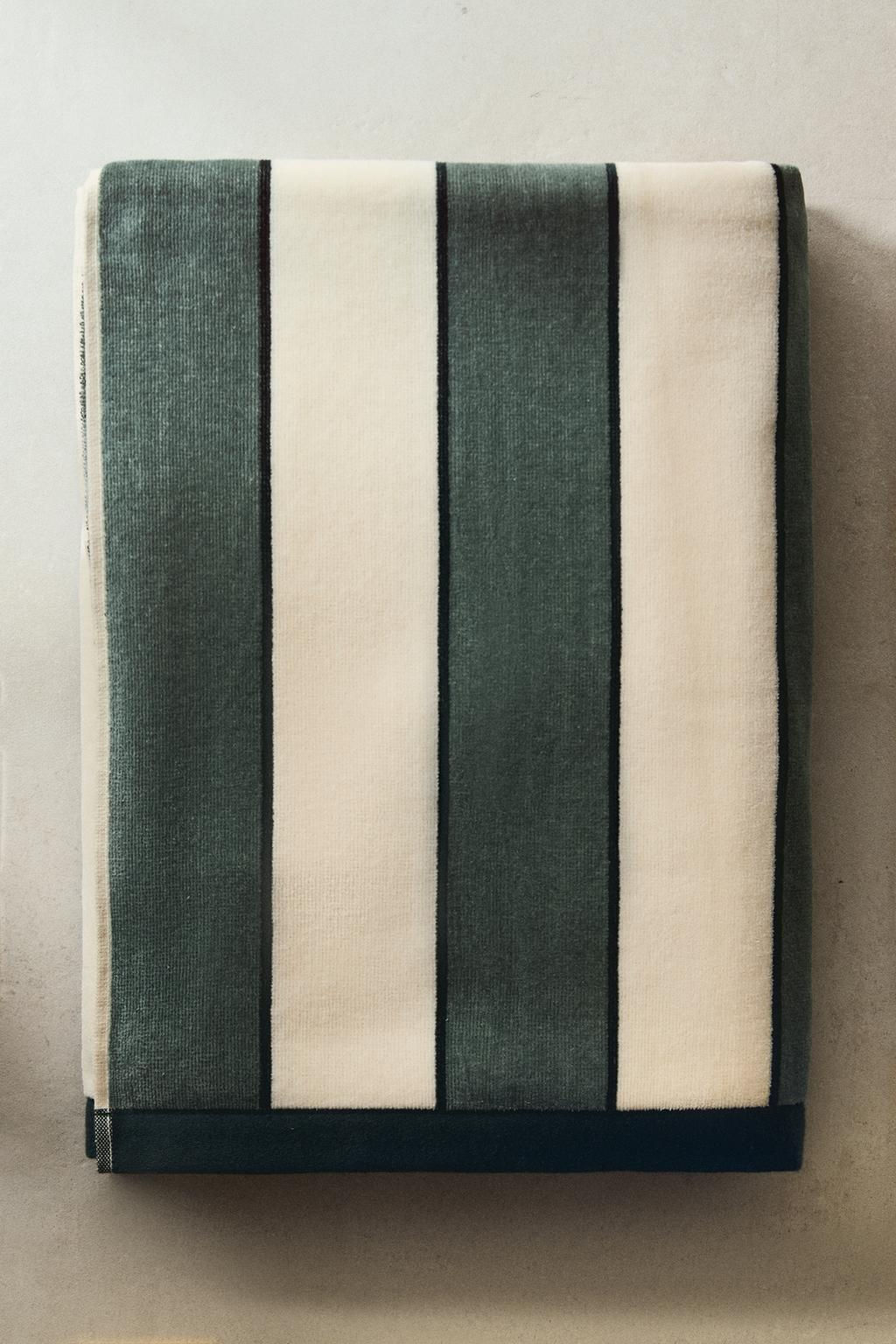 STRIPED VELOUR BEACH TOWEL - Zara фото 6