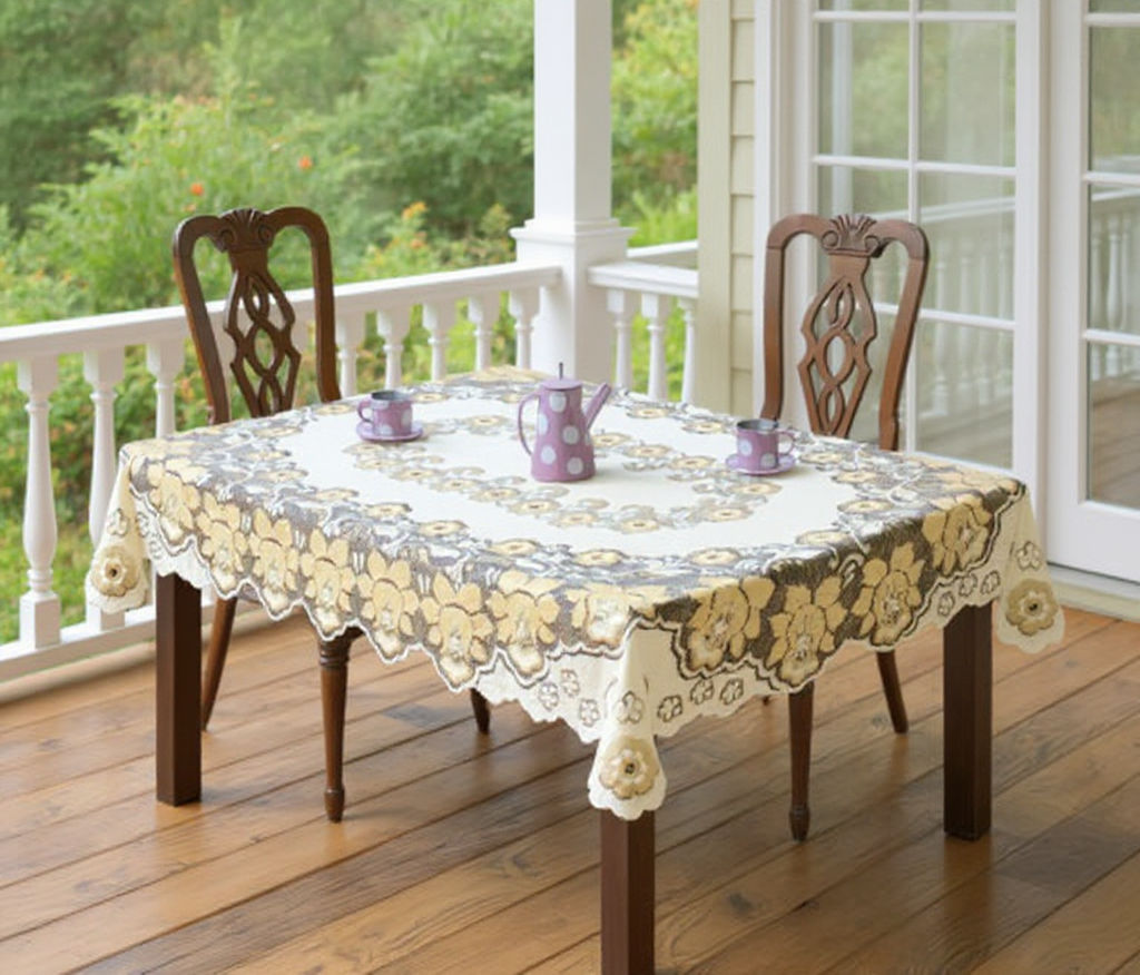 Скатерть арт. 244080/150/3, прямоугольная, размеры 150 см х 220 см, цвет кремово-золотистый - Firanka фото 5