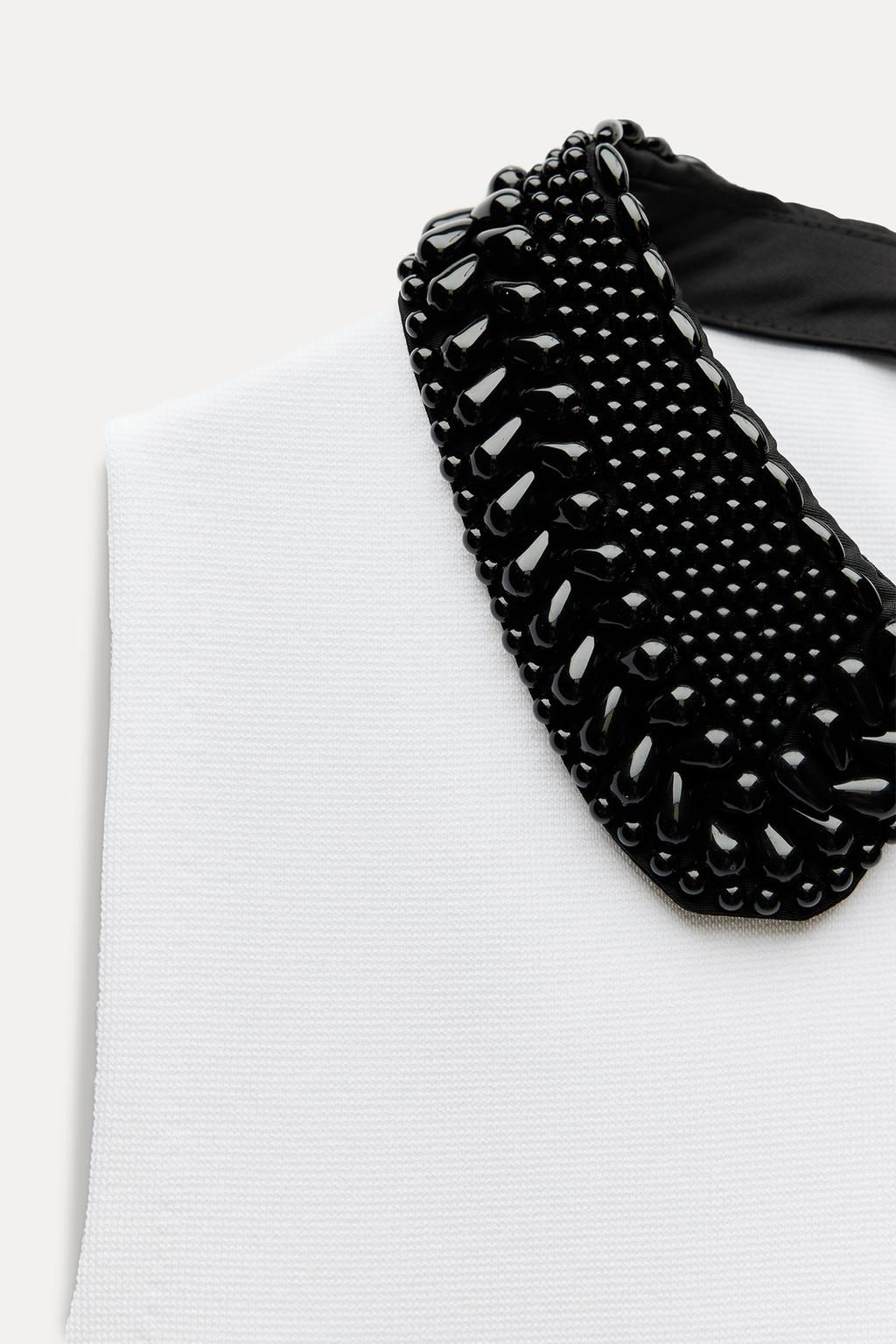 KNIT DRESS WITH BEADED PETER PAN COLLAR - Zara фото 3