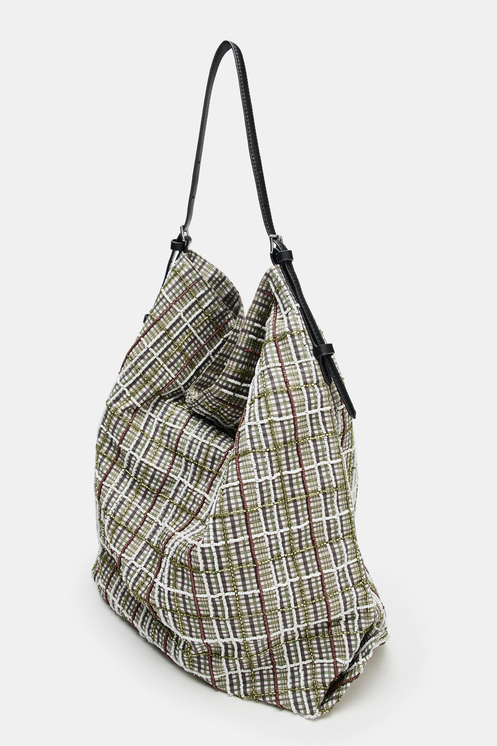 BOLSO SHOPPER APLIQUES BRILLOS / Verde - Zara фото 4