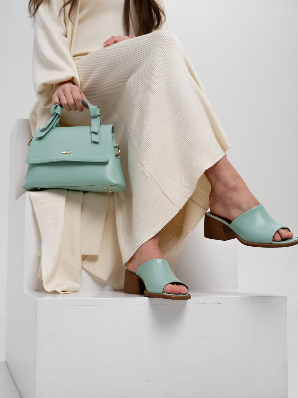 Сабо 4012.23663br.Мята+коричневый