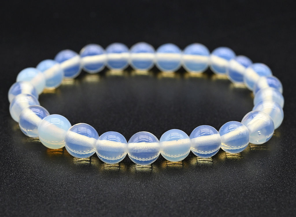 Браслет шарик 8мм из лунного камня имитация