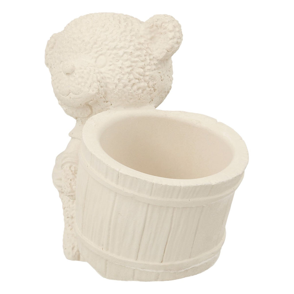 Заготовка для декорирования Love2art ТА-09 Кашпо гипс 9 х 10 х 6 см 1 шт Медведь с горшочком фото 5