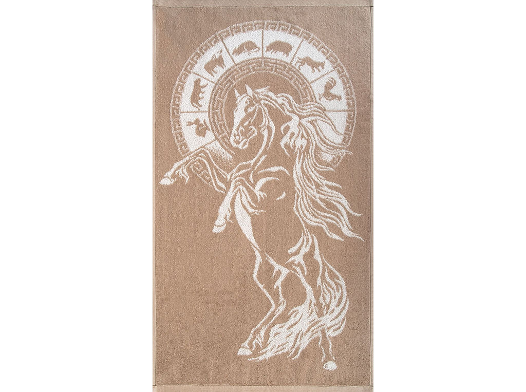 Полотенце махровое 6с103.512ж2 Гороскоп-лошадь (лен3) 50х90см