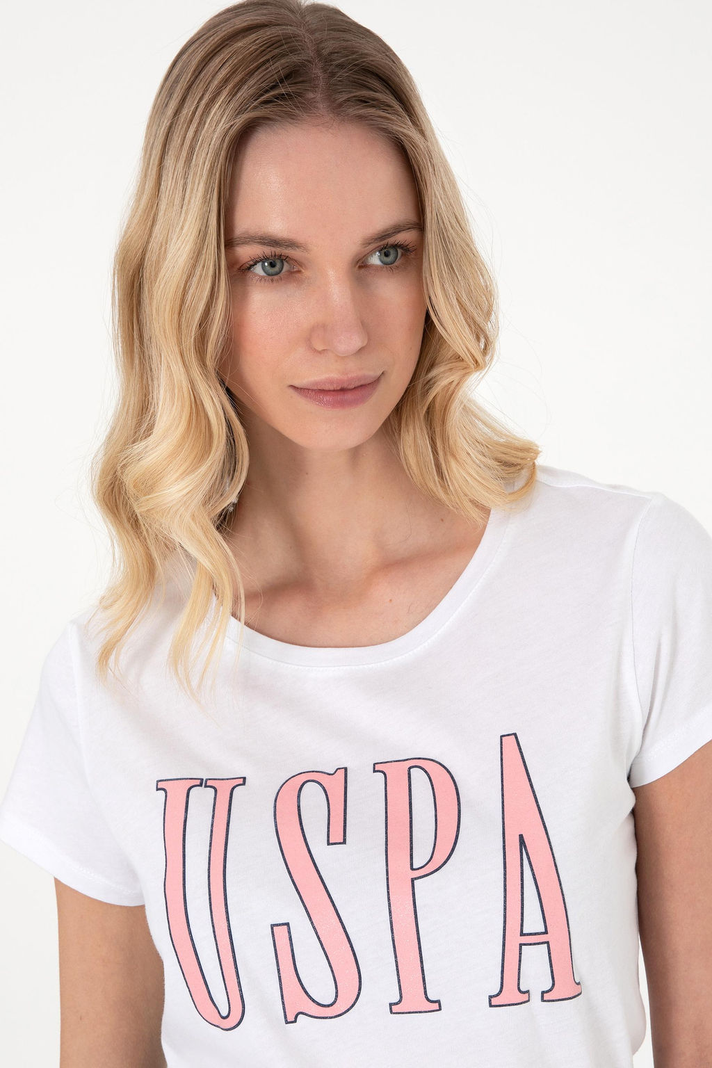 Kad_n Beyaz Bisiklet Yaka Ti__rt Sepette S_rpriz _ndirim - U.s. polo assn фото 9