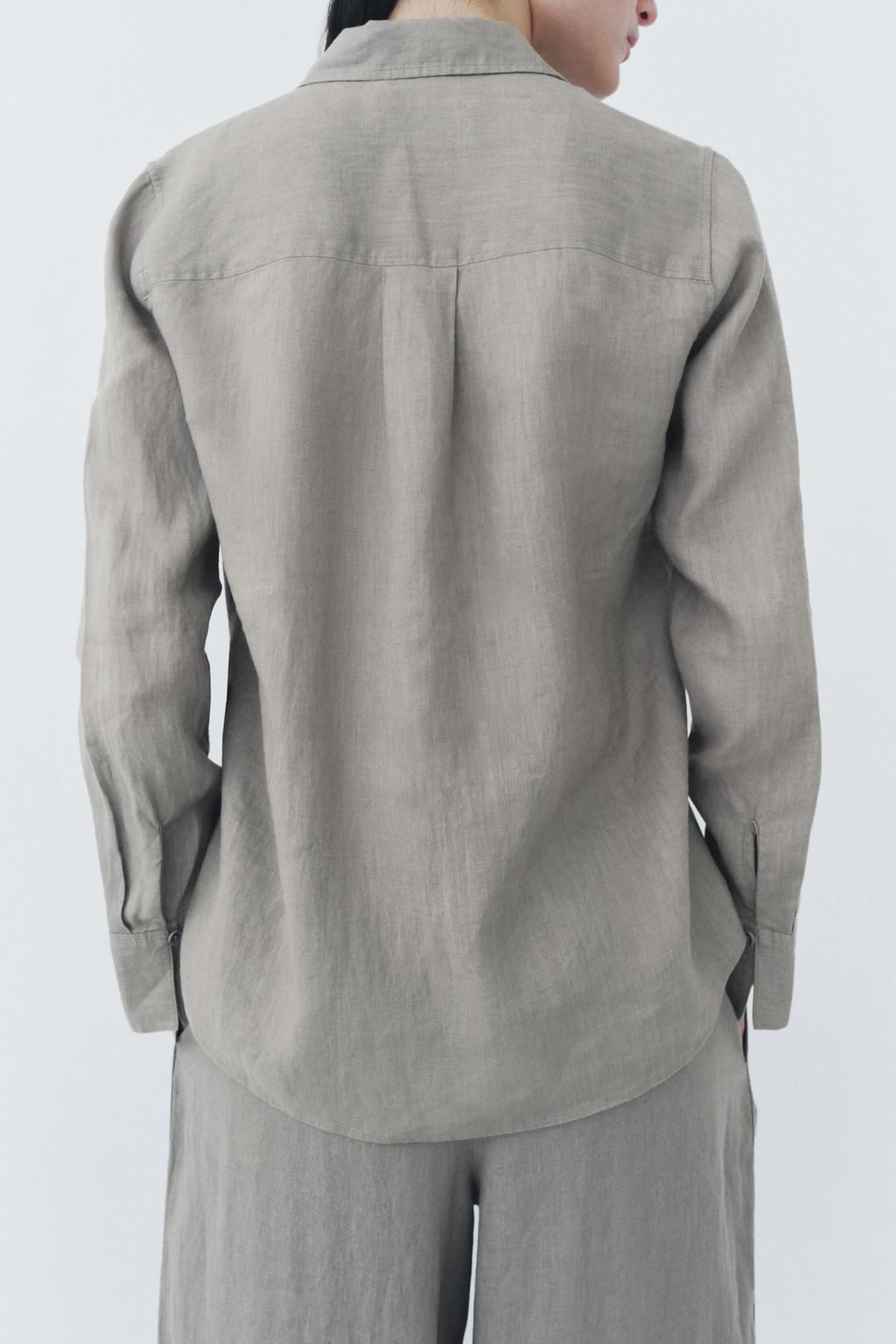 ZW COLLECTION 100% LINEN SHIRT - Zara фото 5