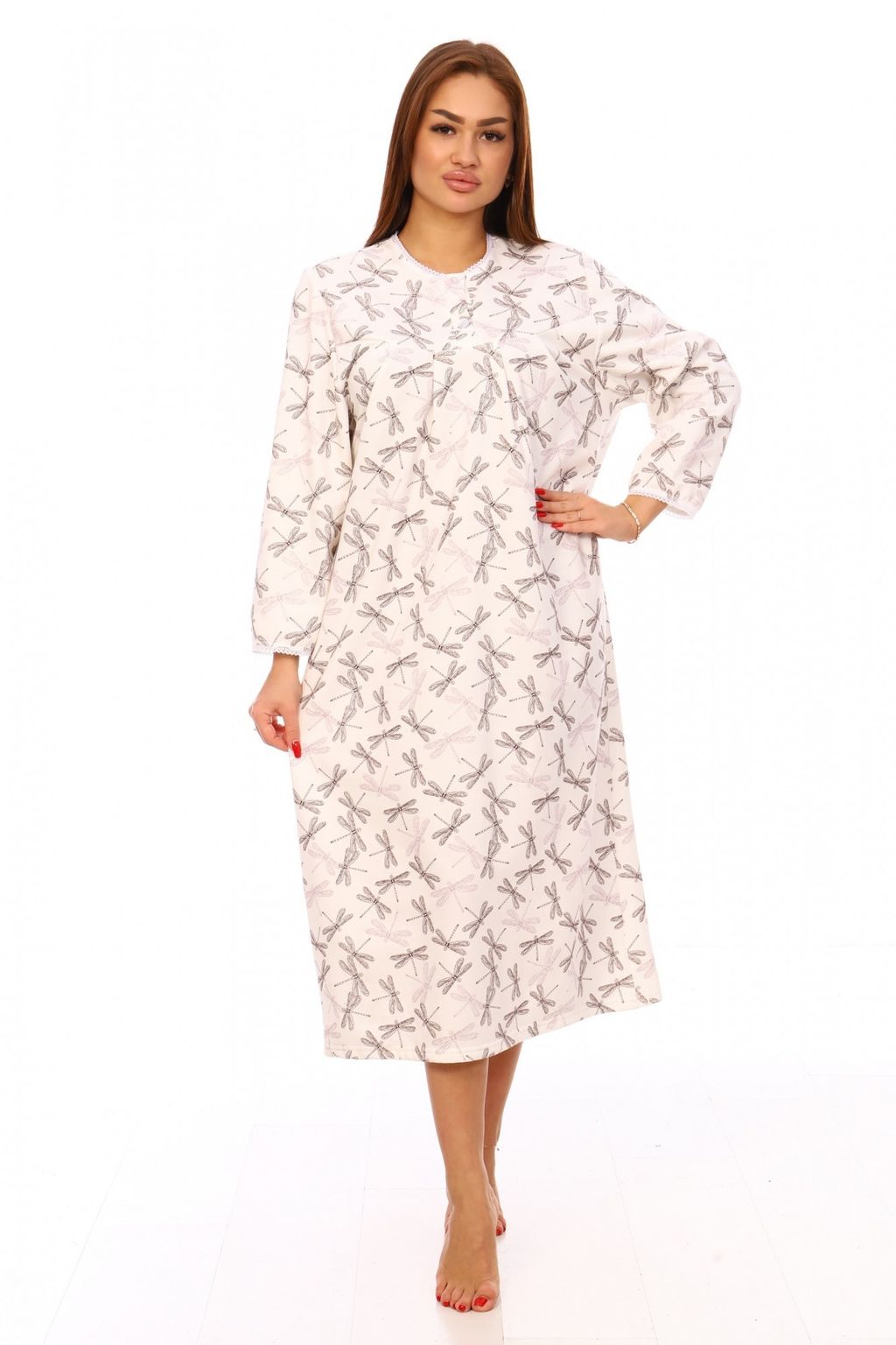 М37а Сорочка теплая футер (стрекозы)