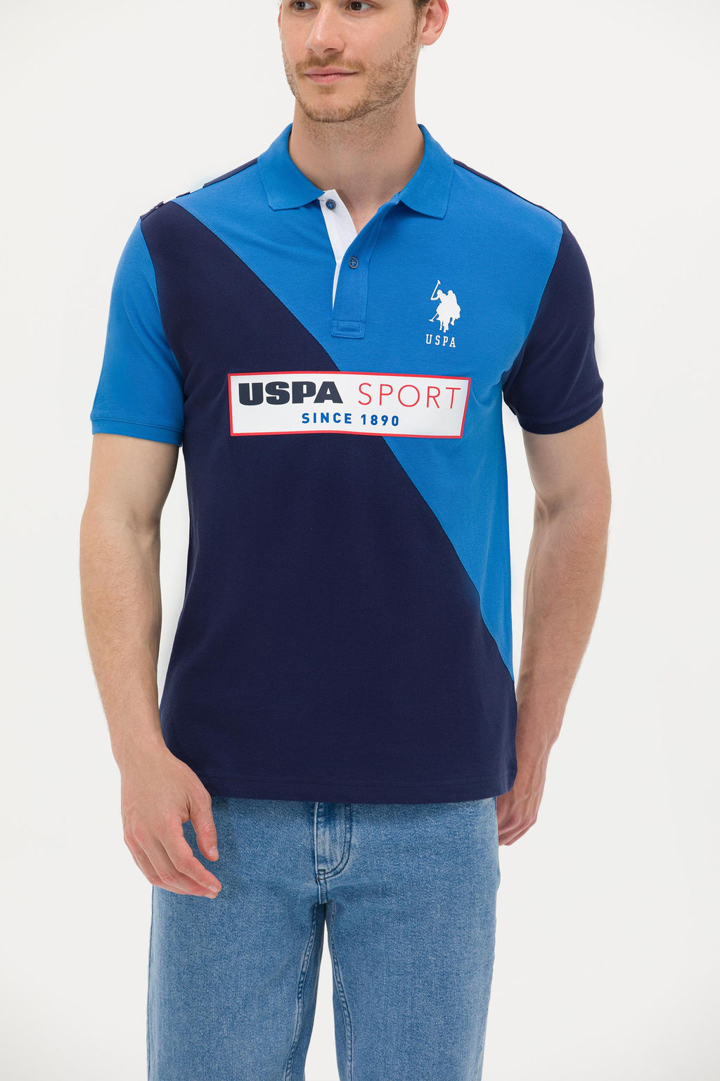 U. S. Polo Assn Мужская темно-синяя футболка с воротником-поло - U.s. polo assn фото 6