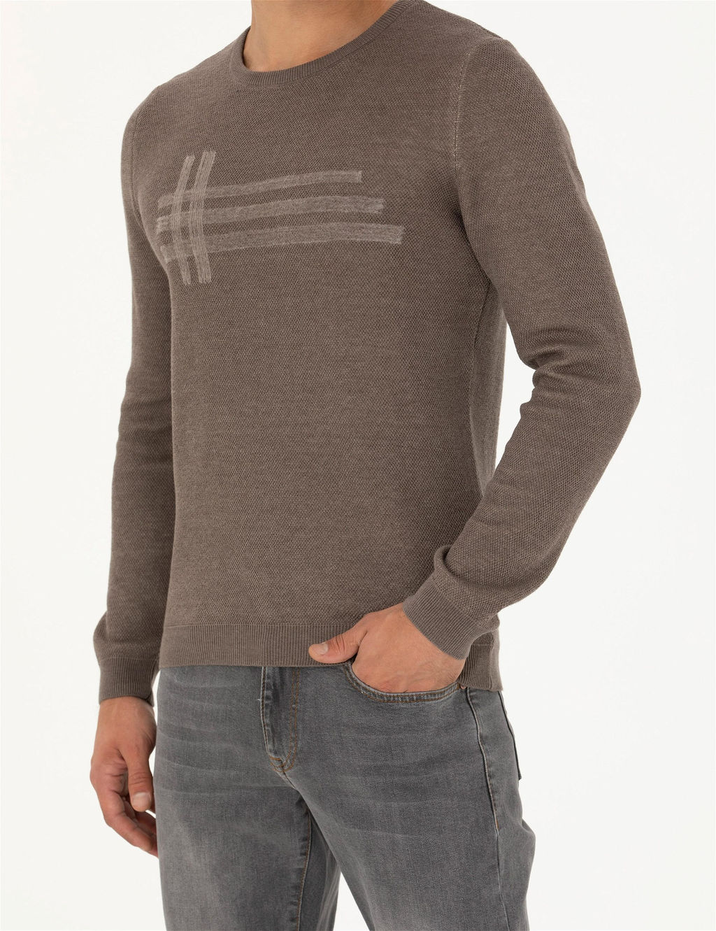 Vizon Melanj Slim Fit Bisiklet Yaka Triko Kazak - Pierre cardin фото 6