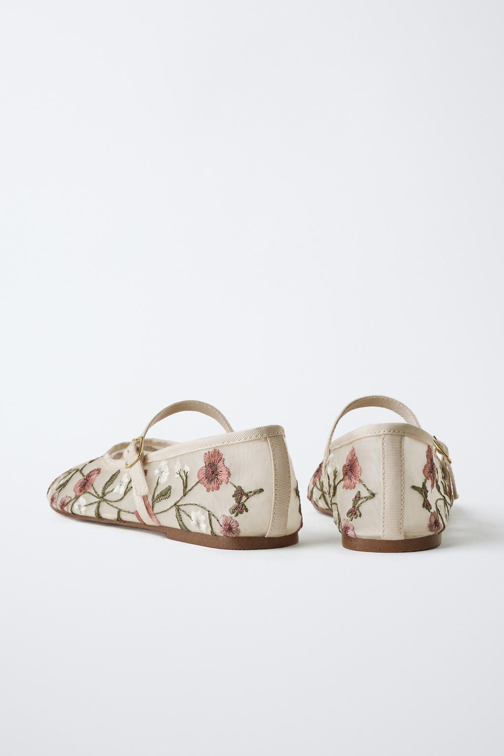 EMBROIDERED BALLET FLATS - Zara фото 4
