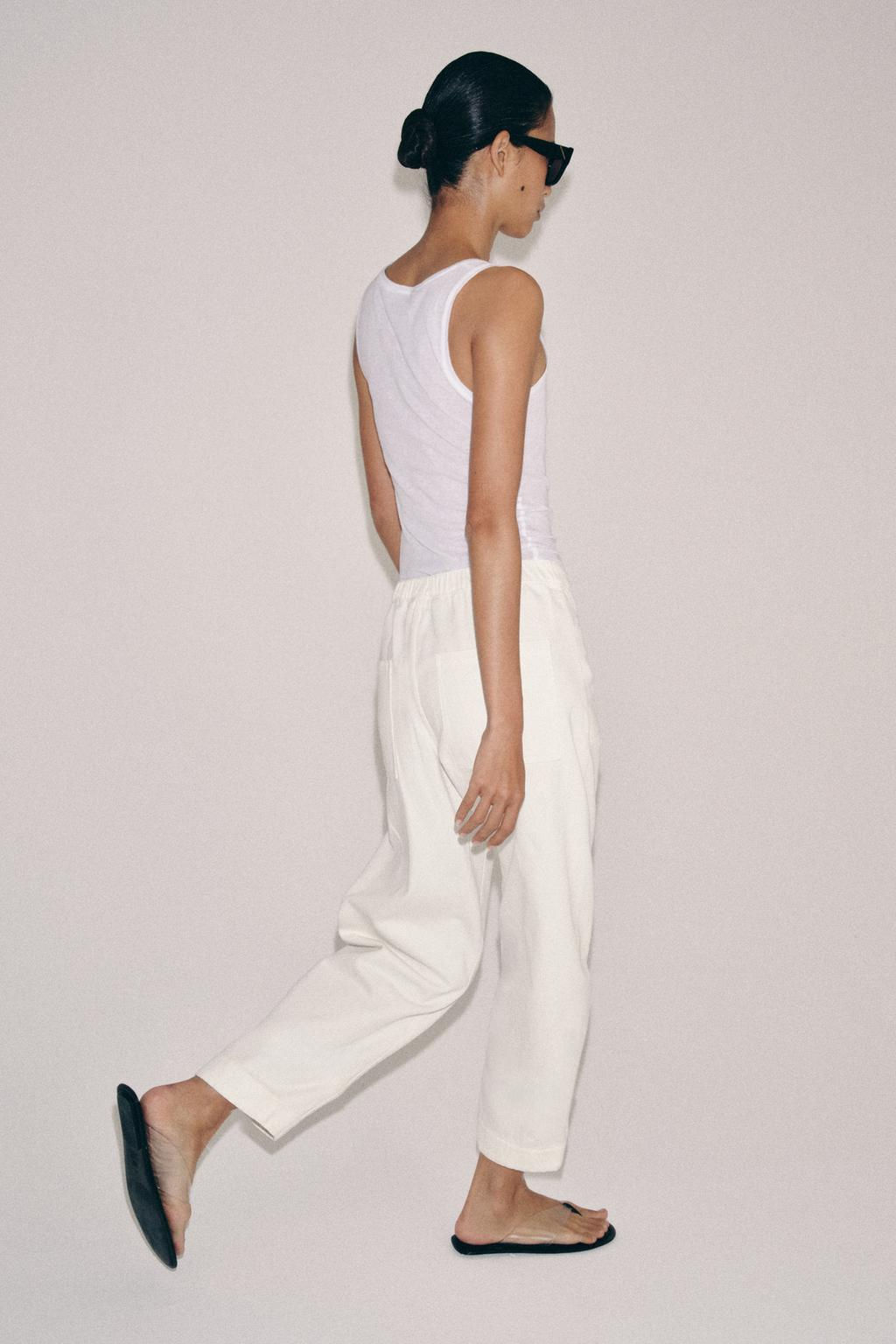 PANTAL?N DENIM BARREL BOLSILLOS ZW COLLECTION / Blanco - Zara фото 17
