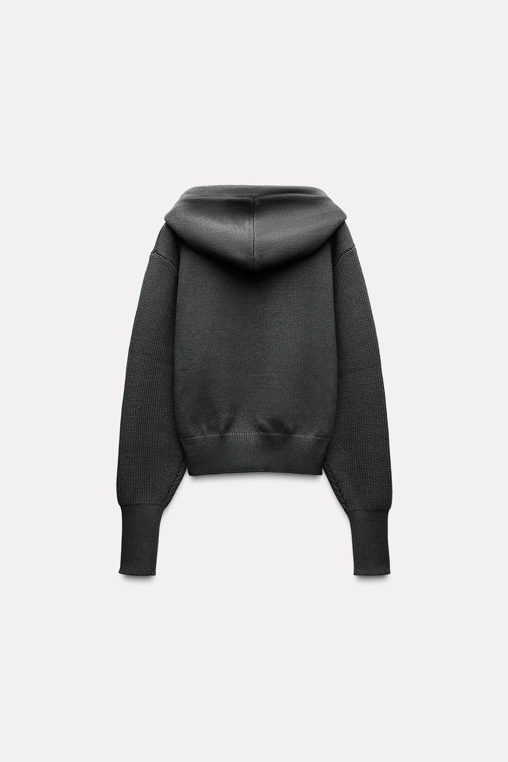 KNIT SWEATER WITH HOOD - Zara фото 8