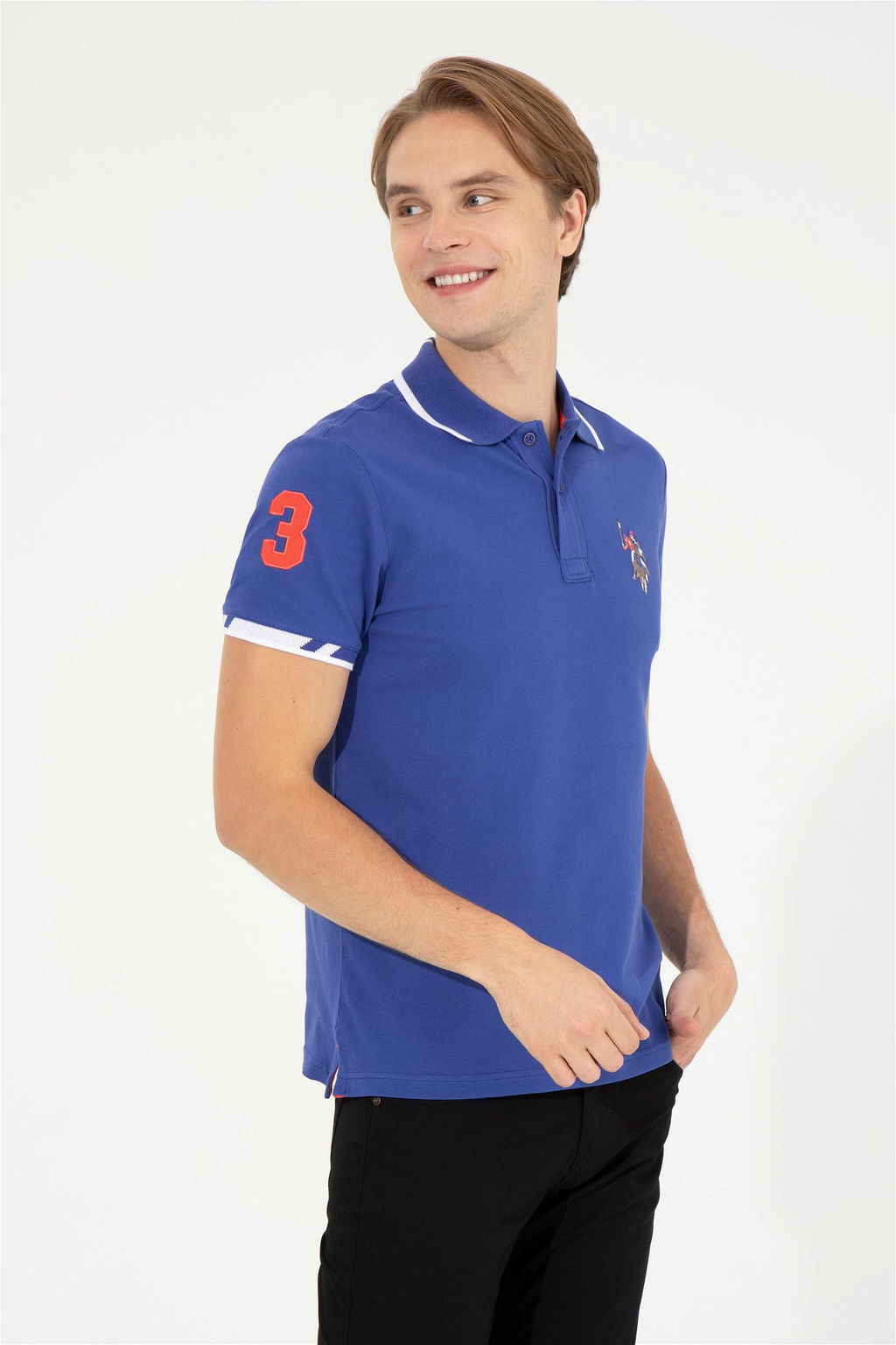 Мужская синяя базовая футболка - U.s. polo assn фото 3