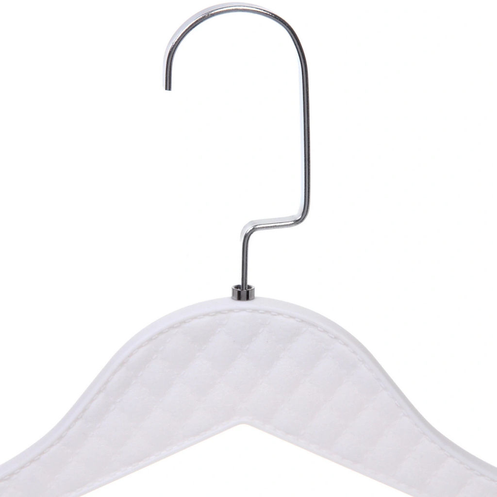 Цена за 2 шт. Плечики для одежды 2шт "ФРАТТО", цвет белый, 44*24см (Лейбл Селфи) имитация под кожу