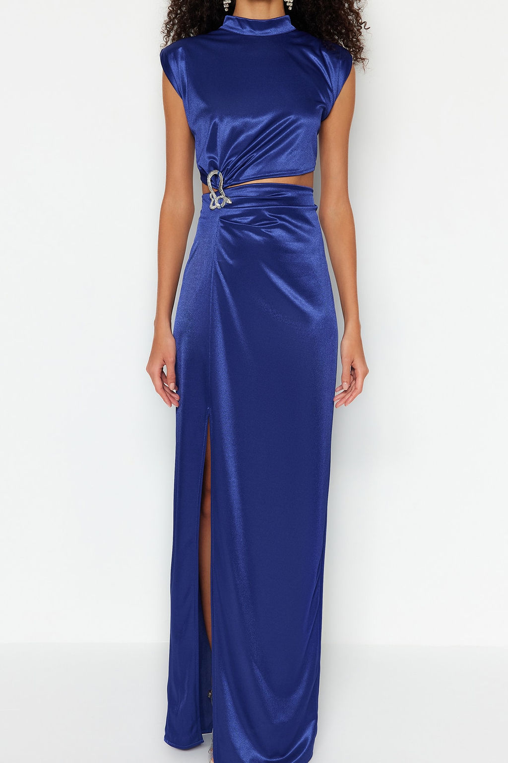 TRENDYOLMILLA Siyah Orme Uzun S?k Abiye Elbise TPRSS23AE00157 фото 3