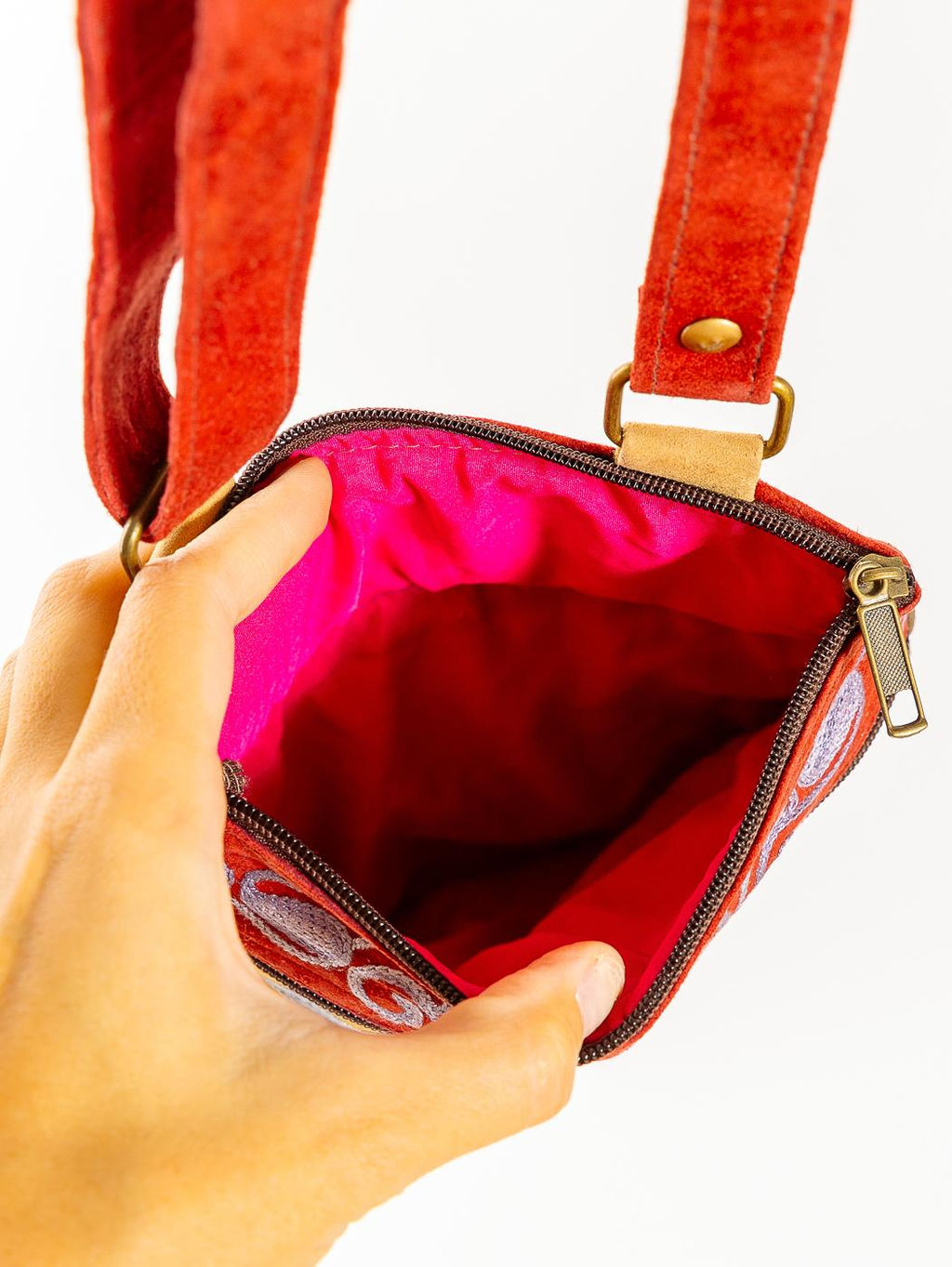 Сумка замшевая в ассортименте через плечо1107/71 - Ганг фото 4