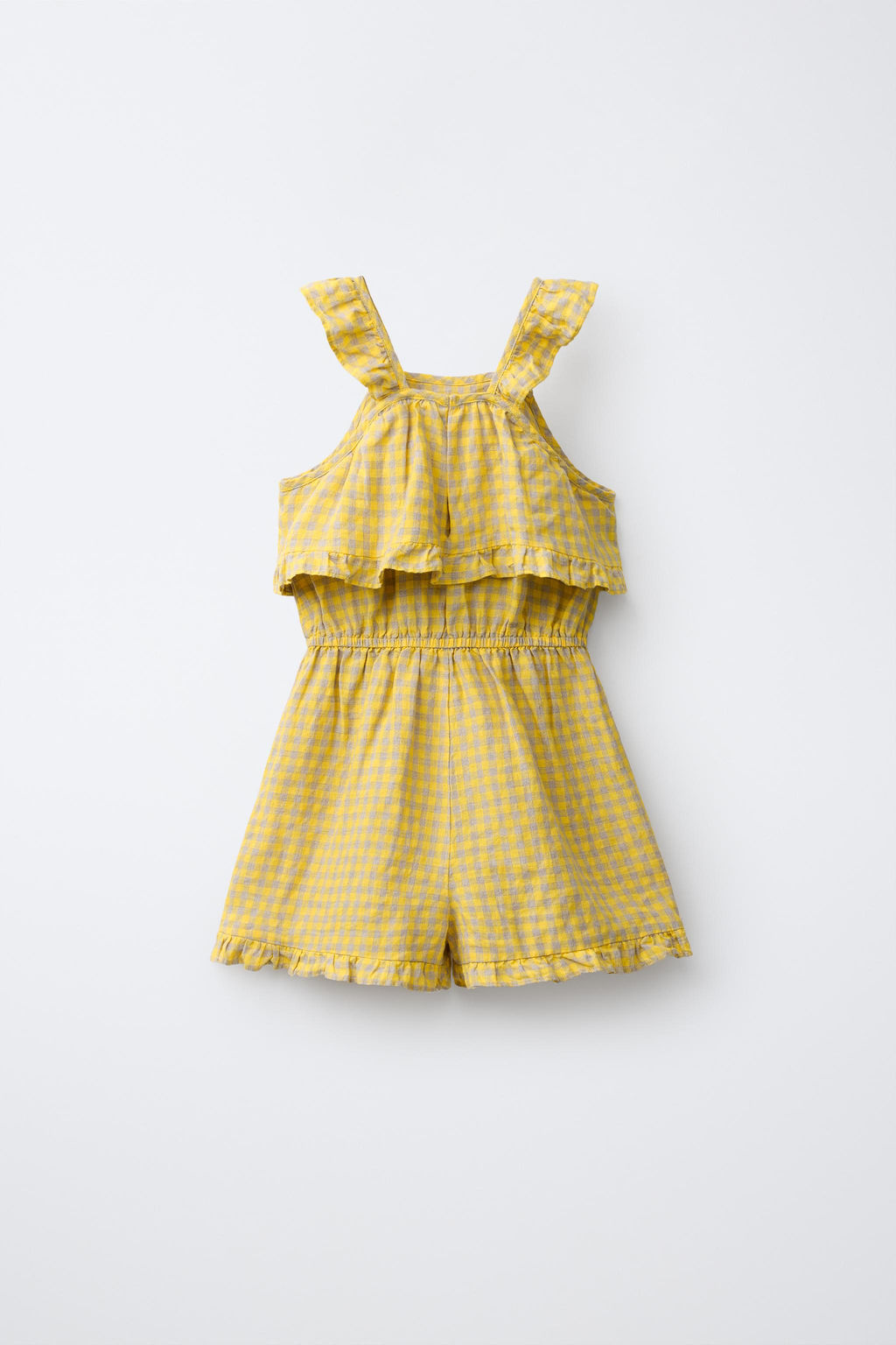 MONO CUADRO VICHY Y VOLANTE 100% LINO / Amarillo - Zara фото 6