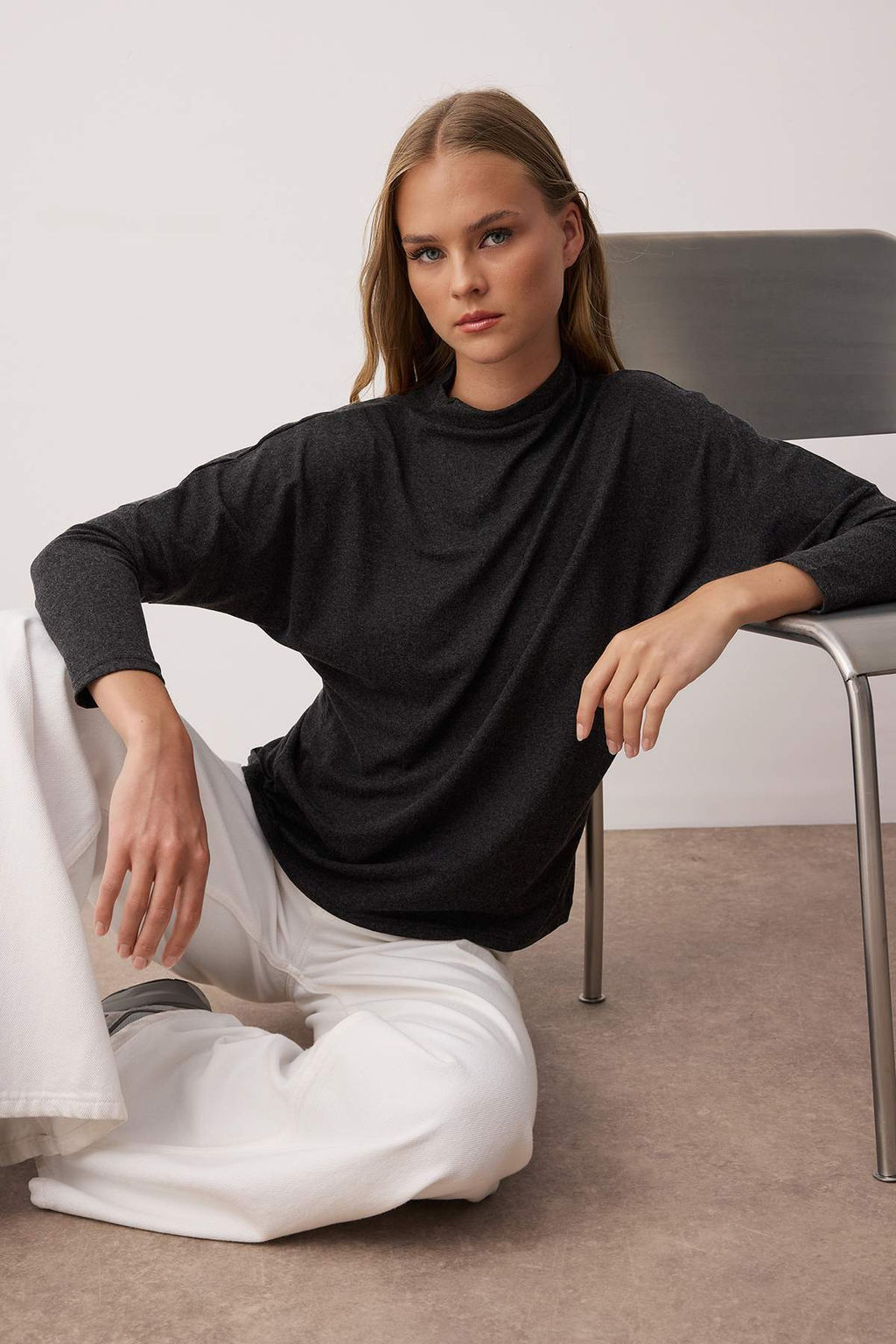 Murdum Yarasa Kol Relaxed/Rahat Kal?p Truvakar Kol Orme Bluz TWOAW26BZ00136 - Trendyolmilla фото 8