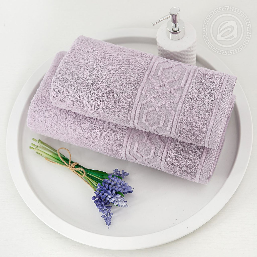 Полотенце махровое Ажур (светло-лавандовый) 70*140/1 шт. - 70*140 Махровые полотенца Арт Дизайн (Узбекистан)  фото 4