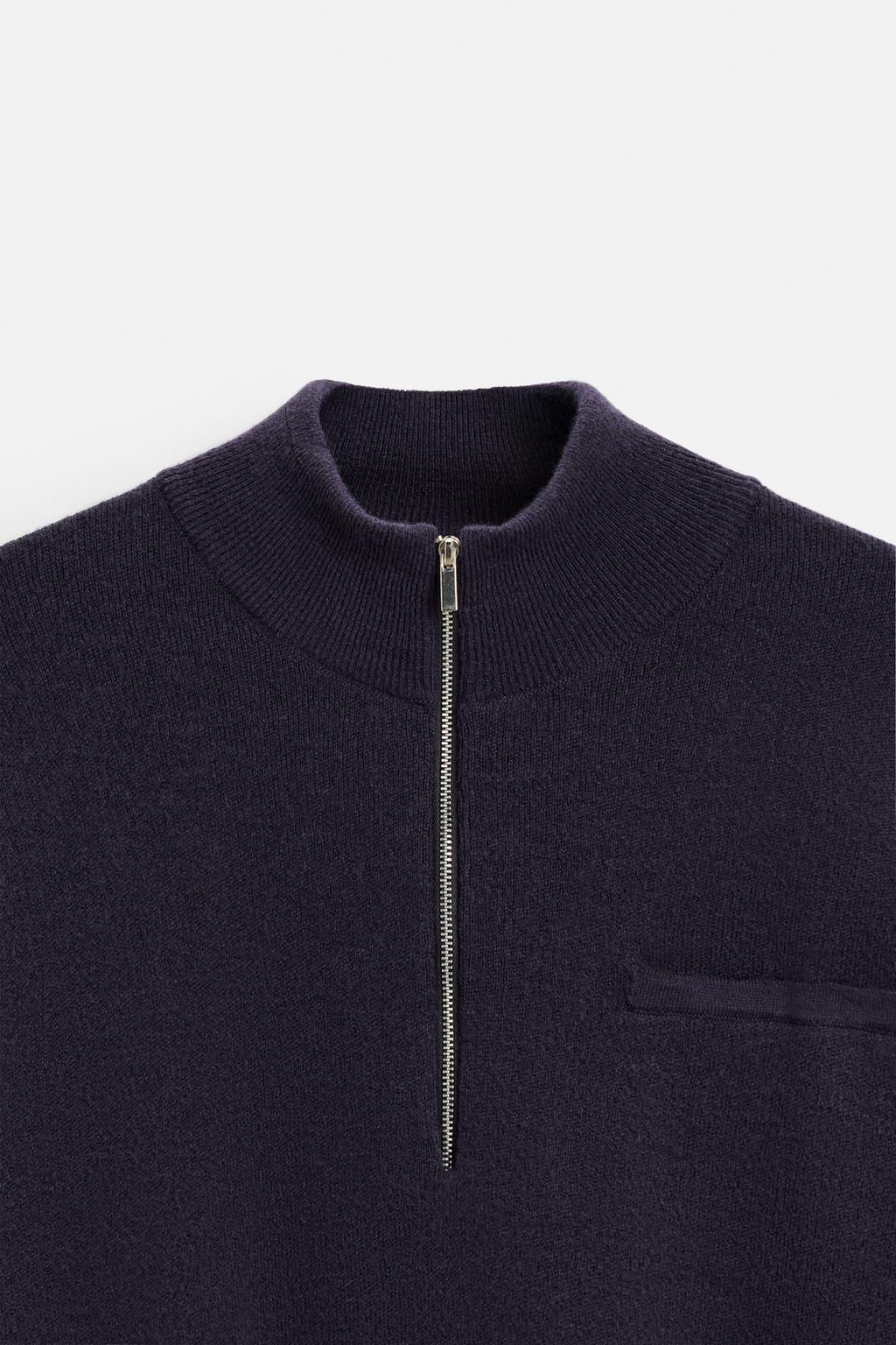 HIGH NECK QUARTER-ZIP SWEATER - Zara фото 17