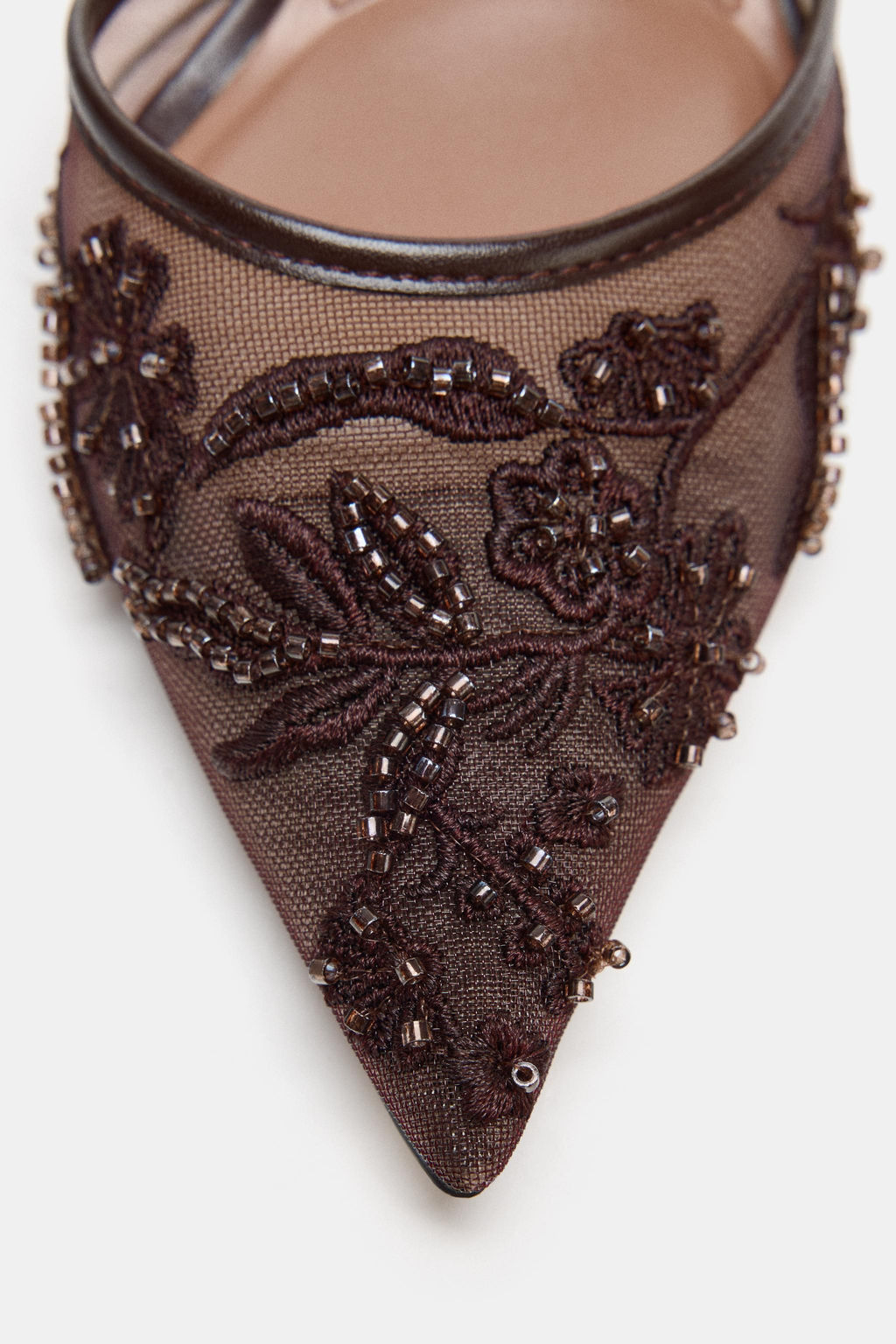 RHINESTONE MESH SLINGBACK HEELS - Zara фото 7