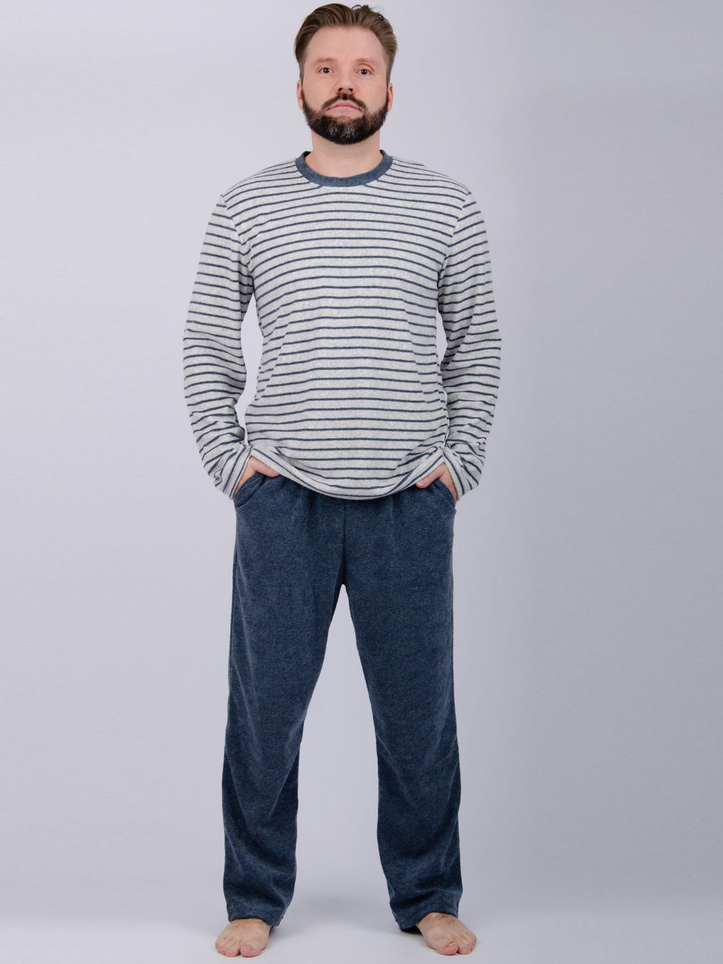 Пижама "Вояж" синяя, махра