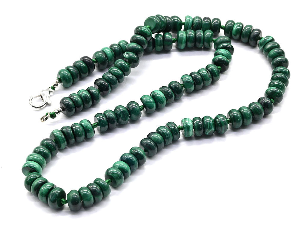 Бусы из малахита рондель 8*4мм, 49см, 68г