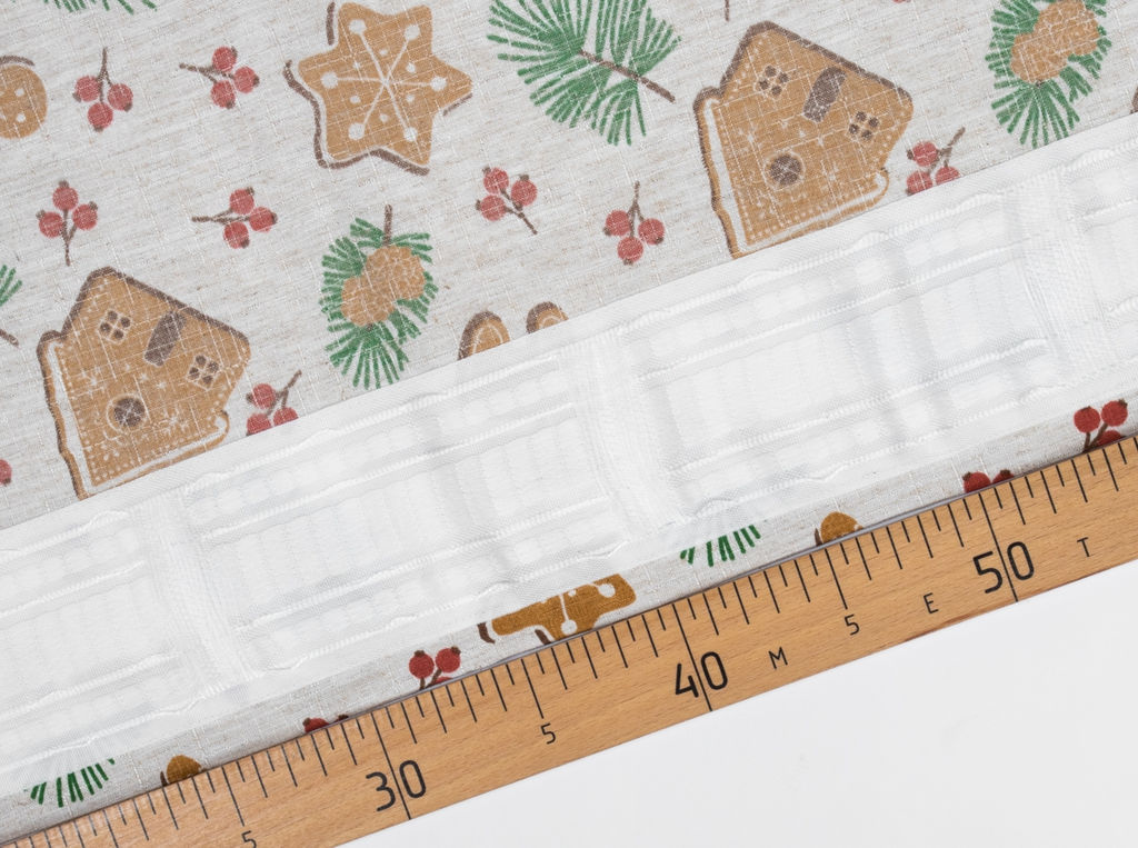 Комплект штор Ш/Лн/5153/1П 1807-0 20ШС70-1-КВ 270*150 - 2 шт. "Рождественские пряники"