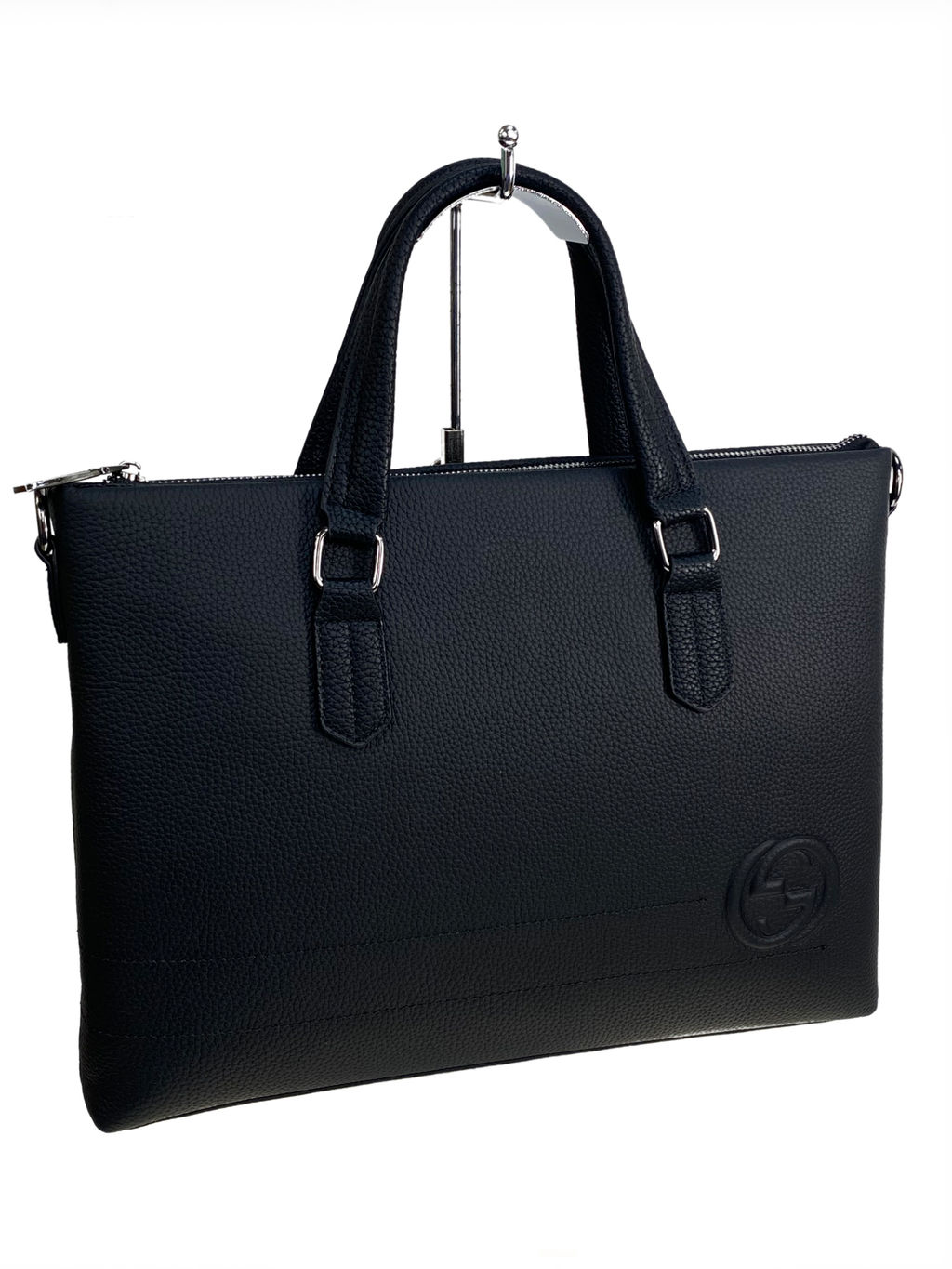 Сумка-портфель мужская из натуральной кожи, цвет чёрный