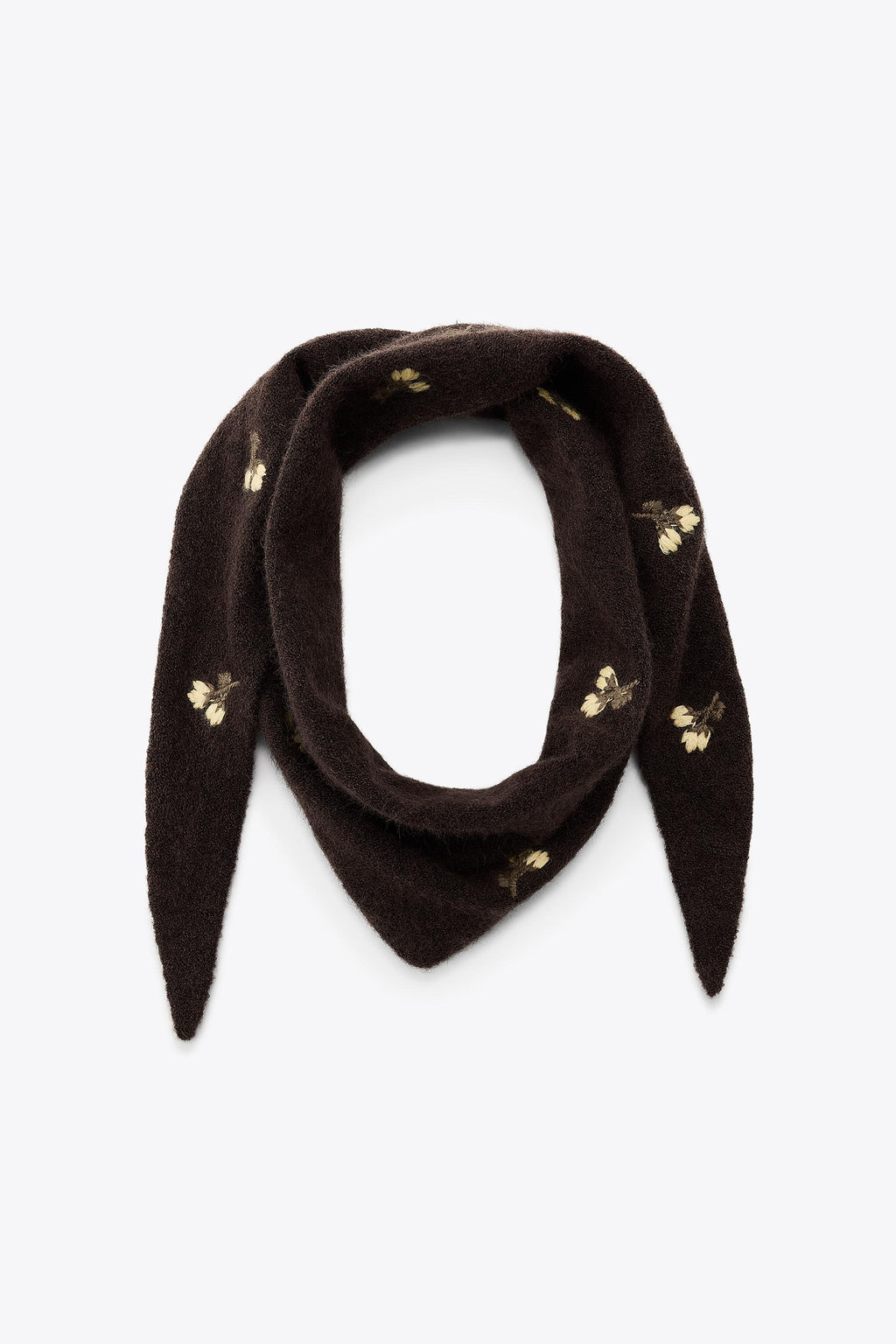 KNITTED BANDANA WITH FLORAL EMBROIDERY - Zara фото 2