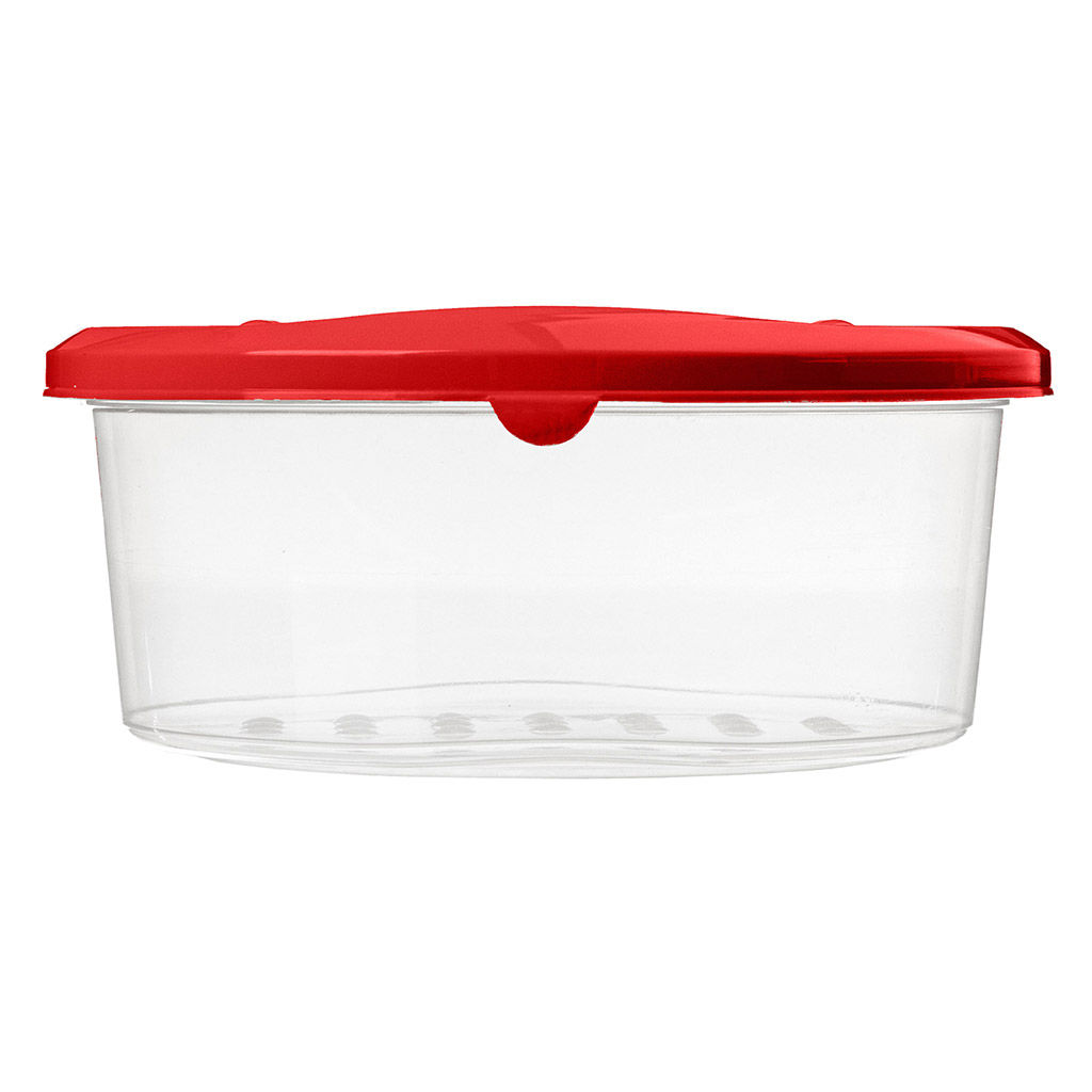 Asti Контейнер для продуктов пластмассовый 0,5л, д13см, h5,3см, круглый, красный, подходит для СВЧ (Россия) - Домашняя мода фото 3
