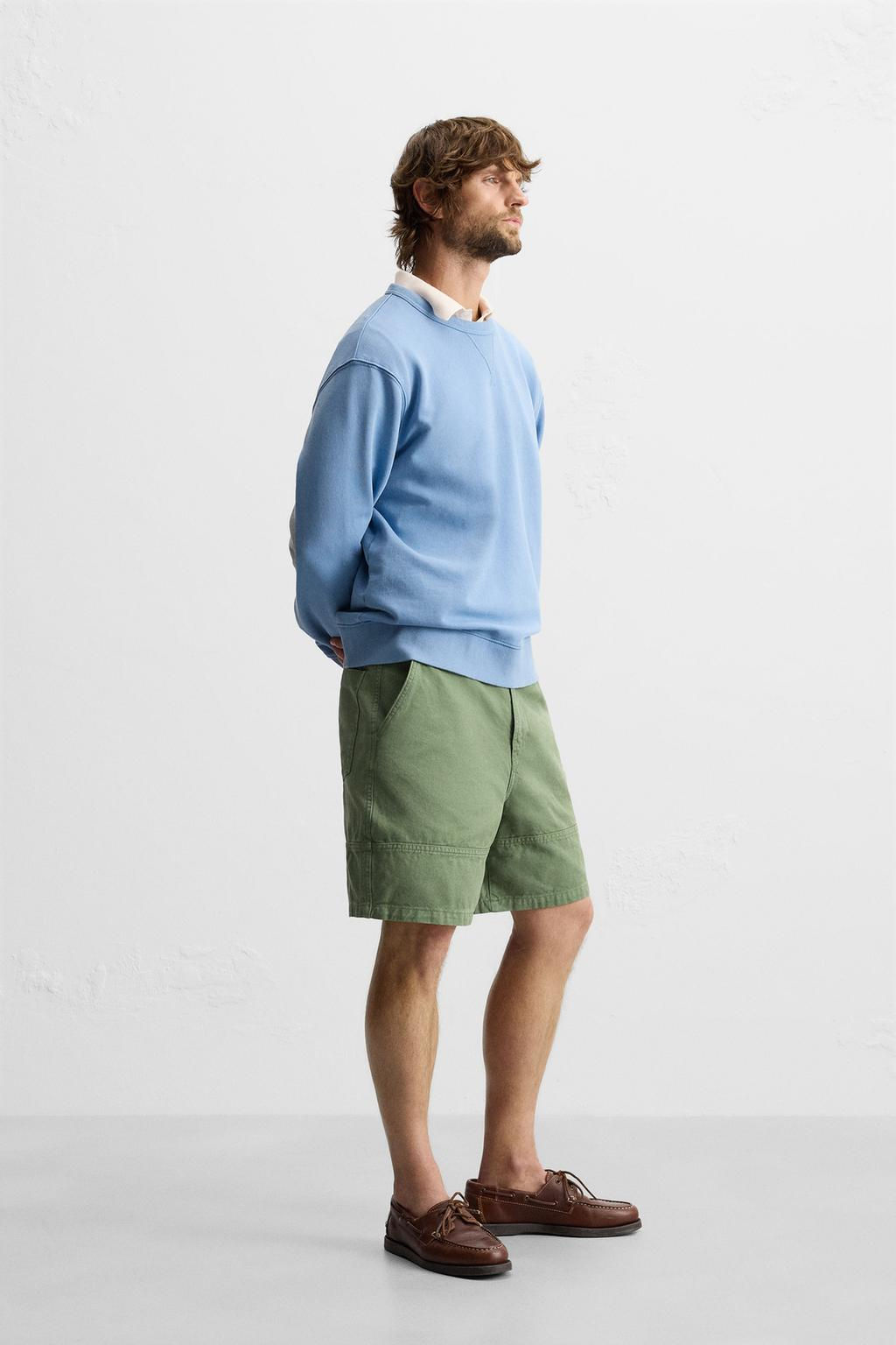 WASHED CANVAS BERMUDA SHORTS - Zara фото 4
