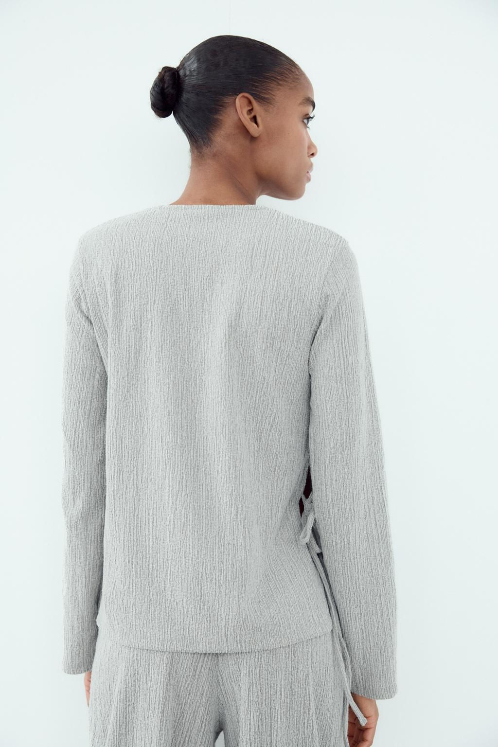 TEXTURED TOP WITH BOW - Zara фото 25