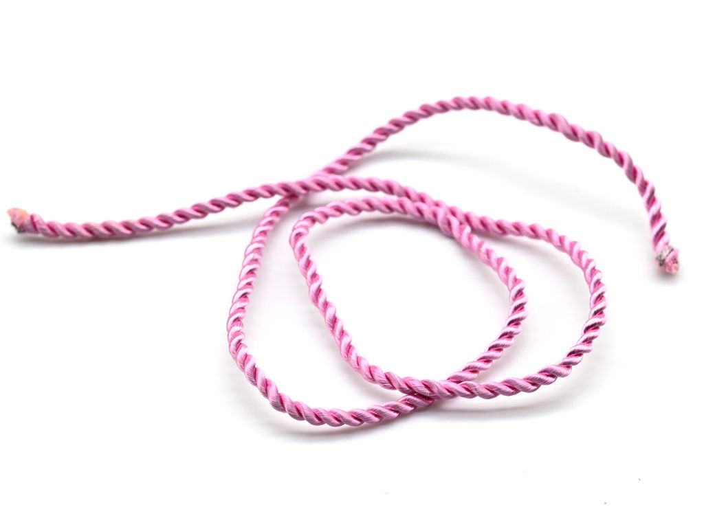 Шнурок без замка "витая нить" цв.розовый, 44см