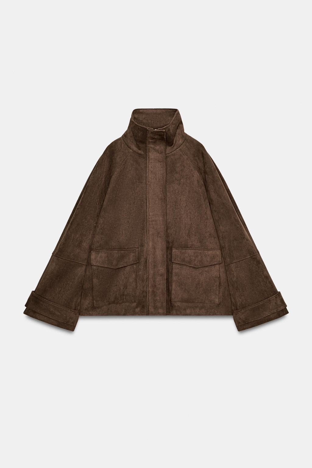 CHAQUETA EFECTO ANTE BOLSILLOS / Marr?n oscuro - Zara фото 7
