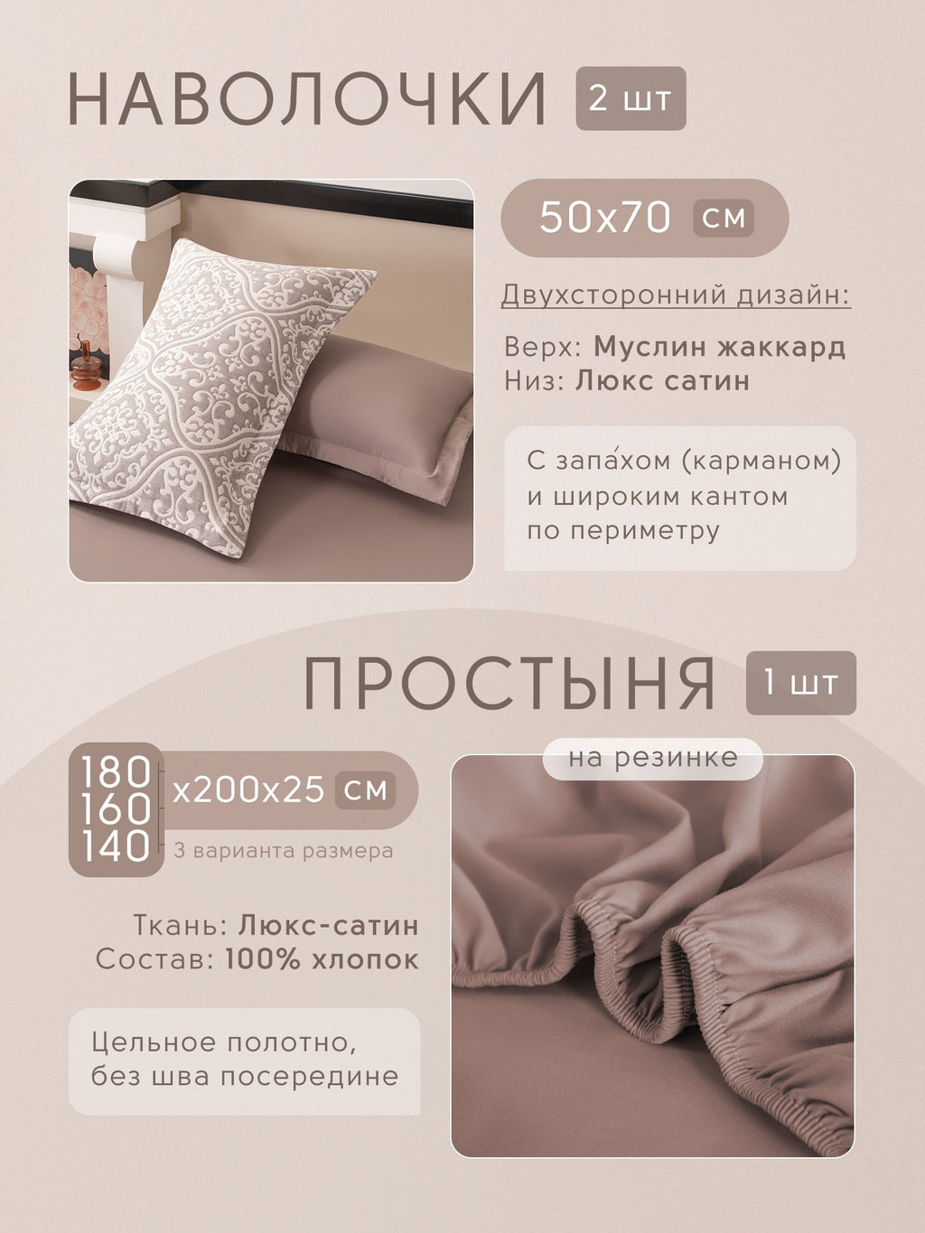 Комплект постельного белья на резинке Сатин Aurora Veil с Покрывалом AVR004 180*200*25;160*200*25;140*200*25 Евро - Ситрейд фото 4