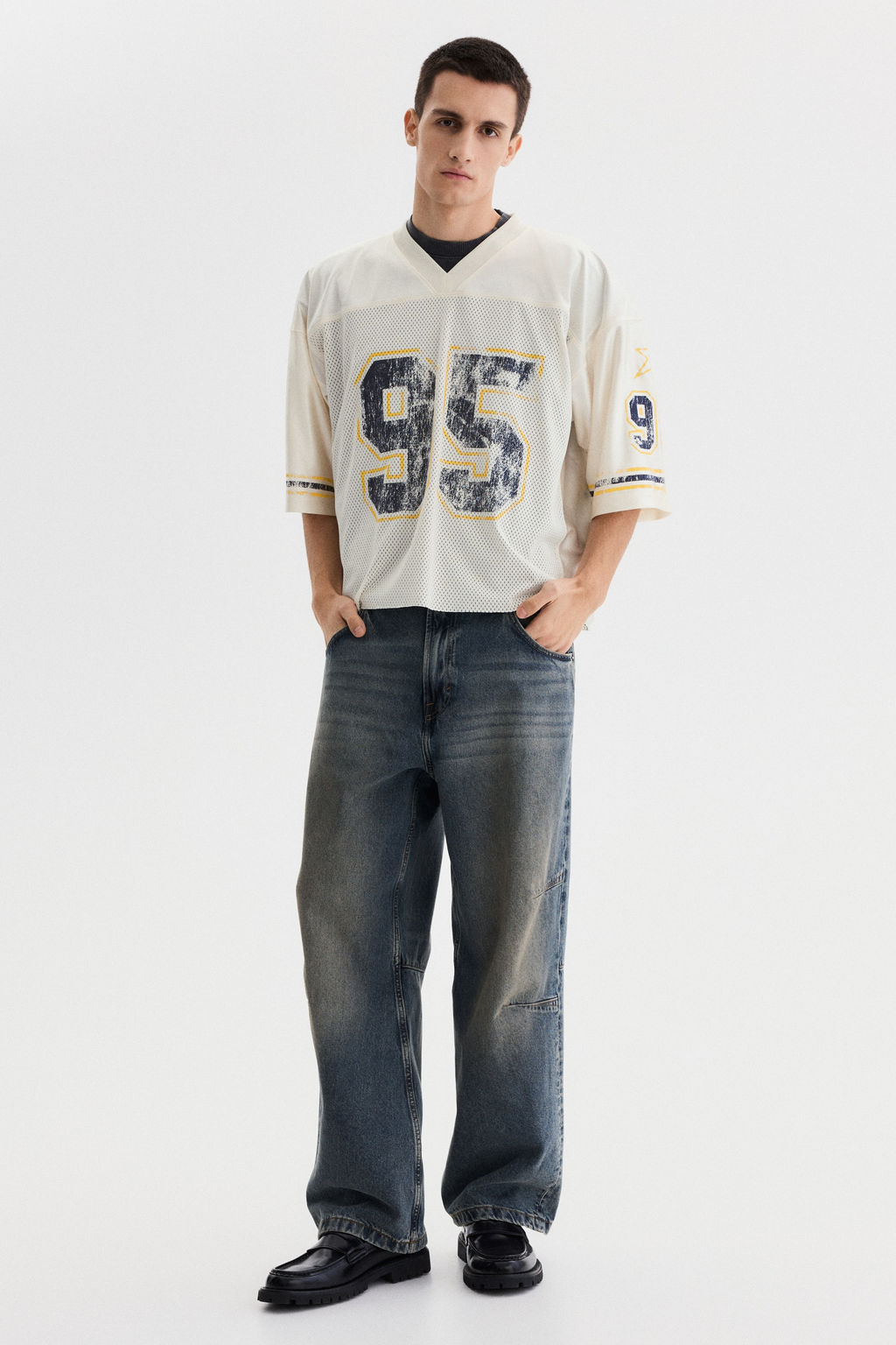 Camiseta de malla estampada Oversized Fit - H&m фото 6