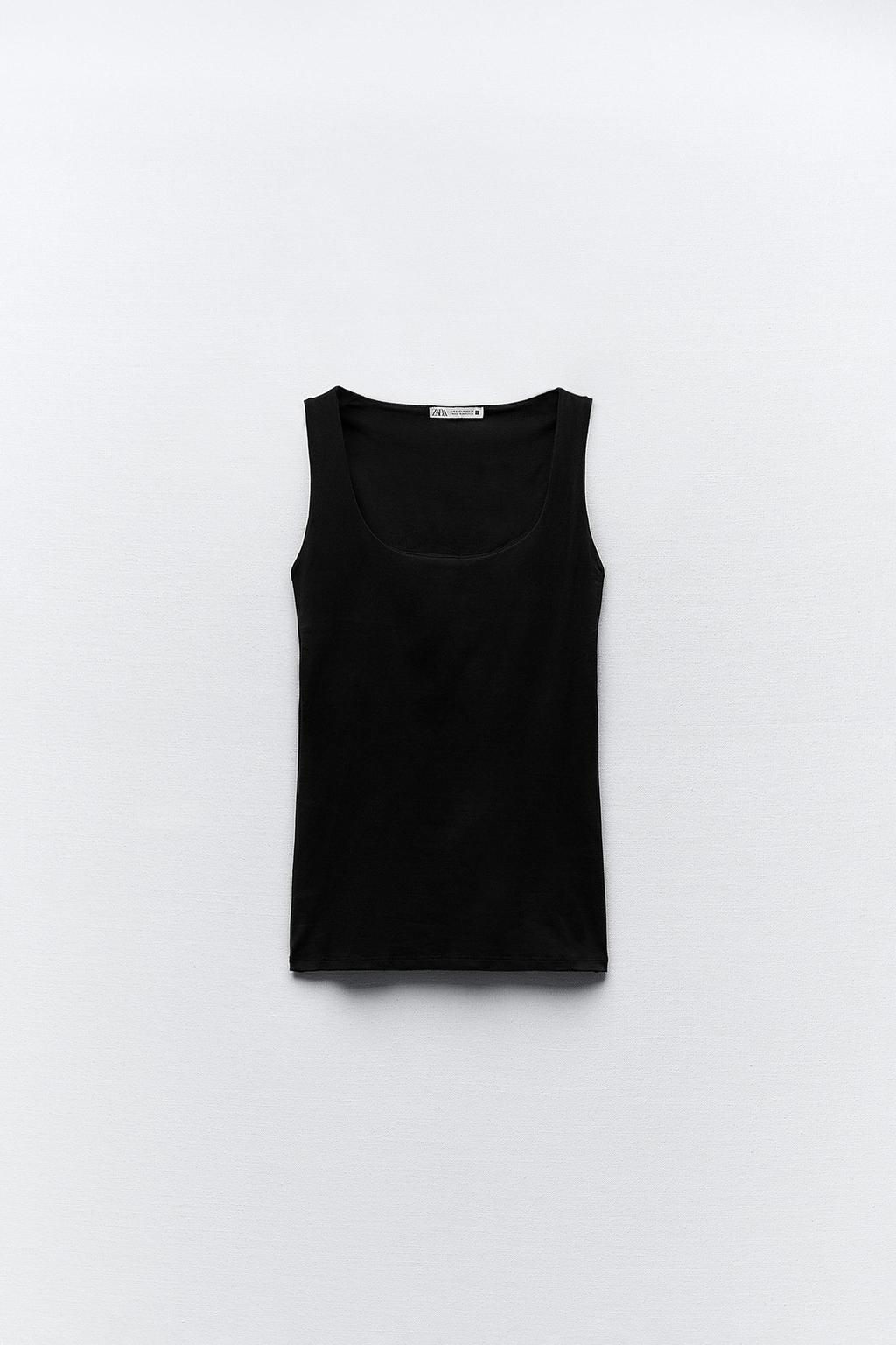 POLYAMIDE TOP WITH WIDE STRAPS - Zara фото 18